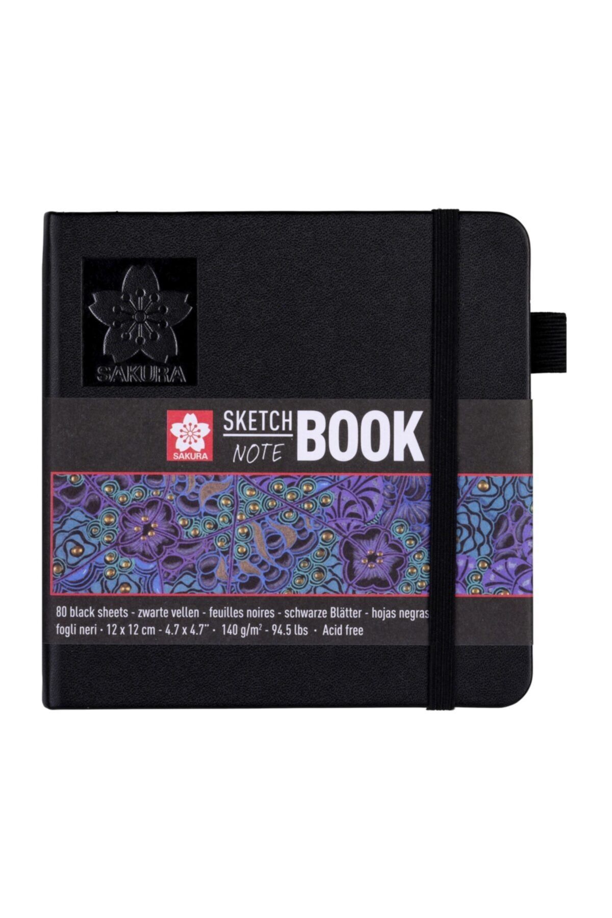 Sakura Sketchbook Sert Kapak Eskiz Çizim Defteri Siyah Yaprak 12x12 Cm. 140 Gr. 80 Yaprak