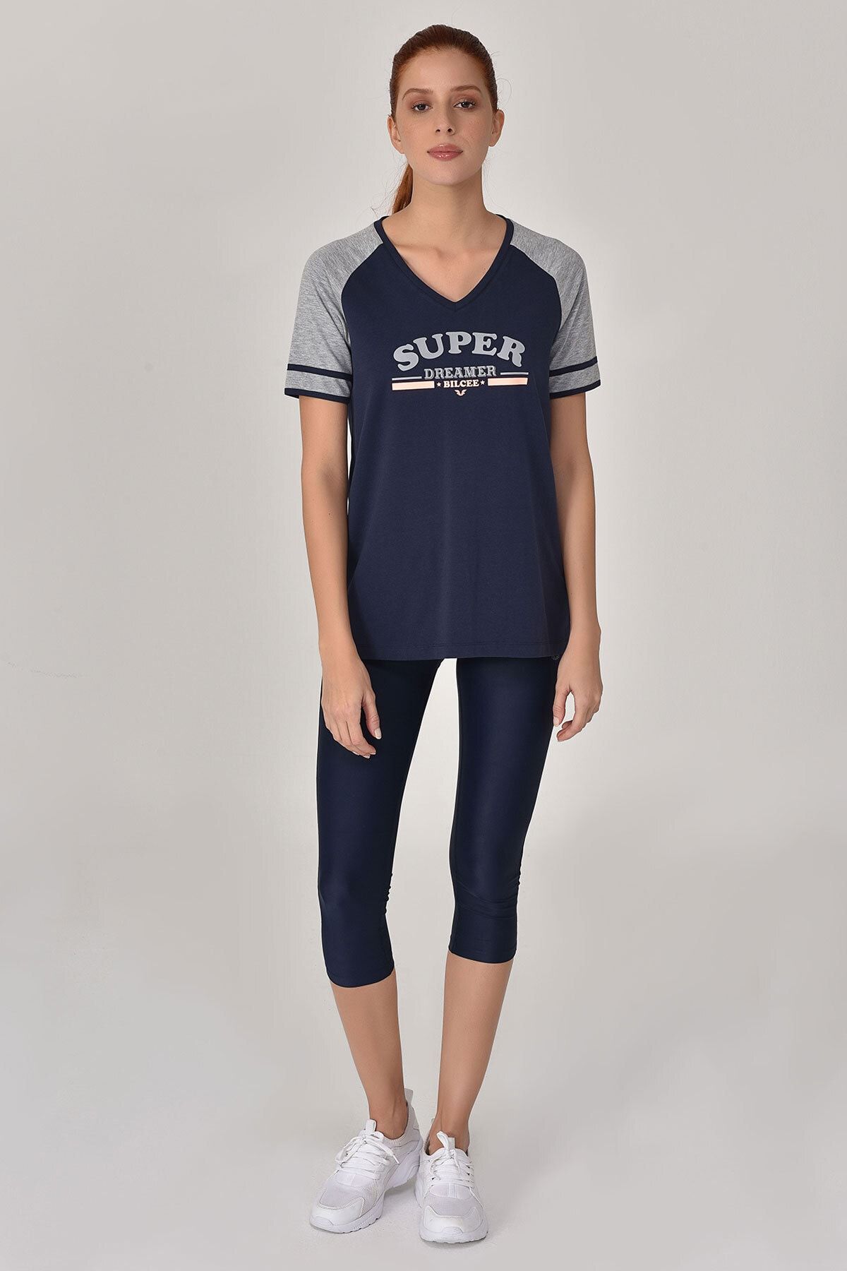 bilcee Lacivert Kadın T-Shirt GS-8616