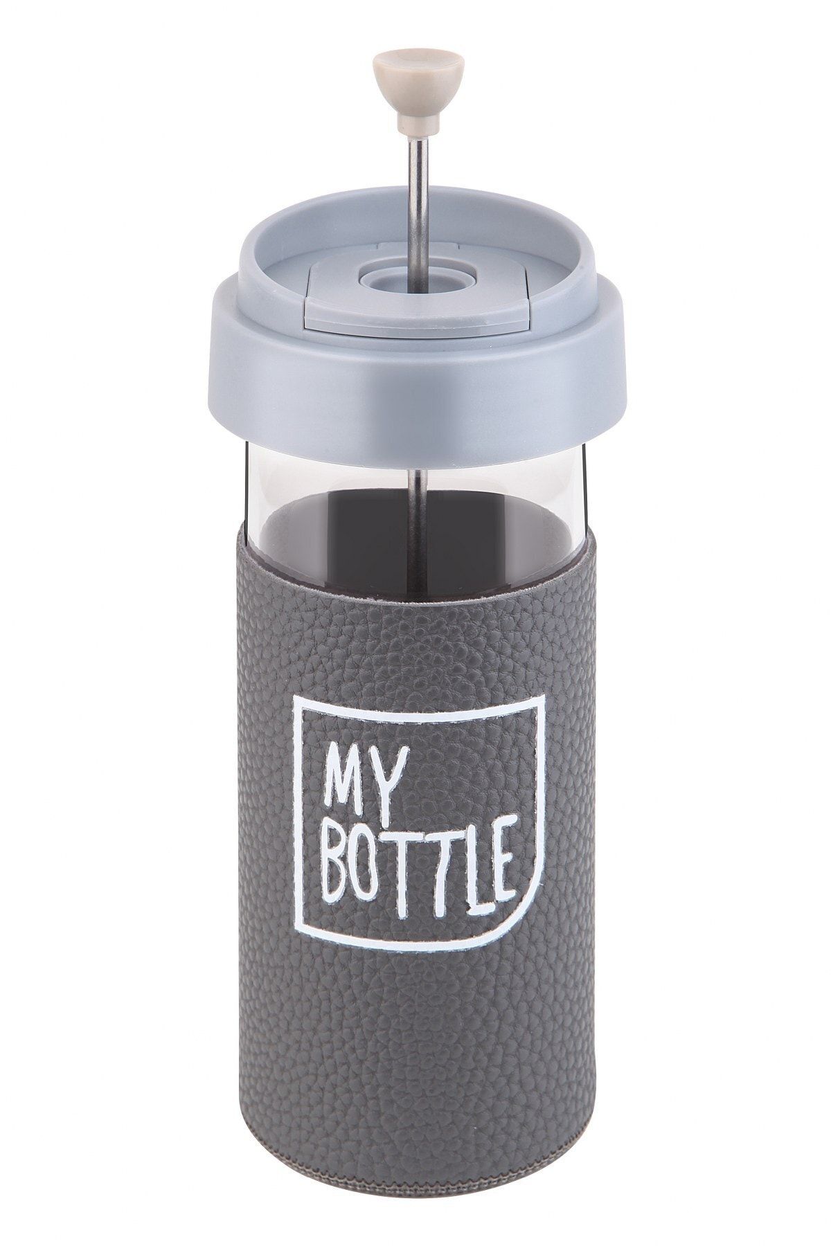 Planet X Gri French Press 450ml Matara Borosilikat Deri Kılıf