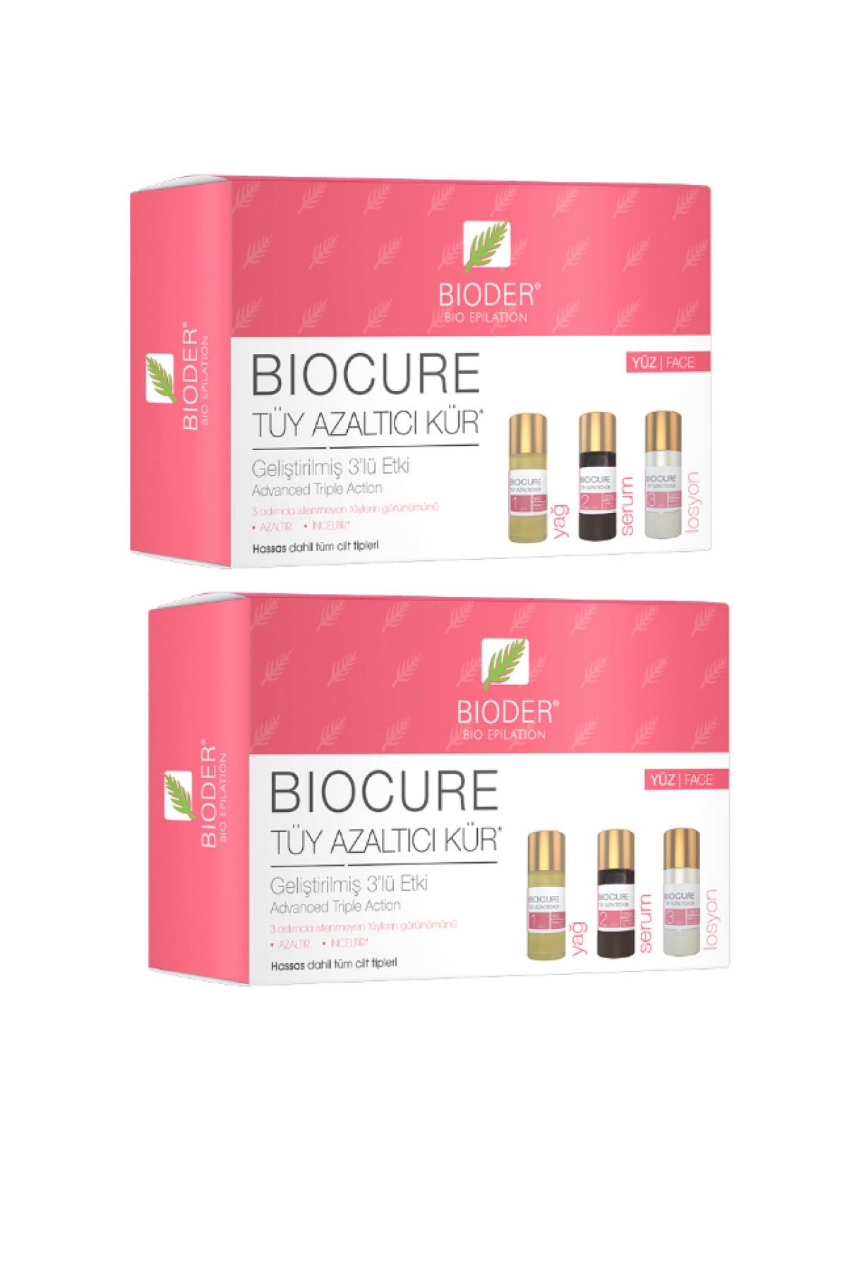 Bioder Tüy Azaltıcı Kür 3'lü Etki 3 X 5 ml Yüz İçin X2 Adet