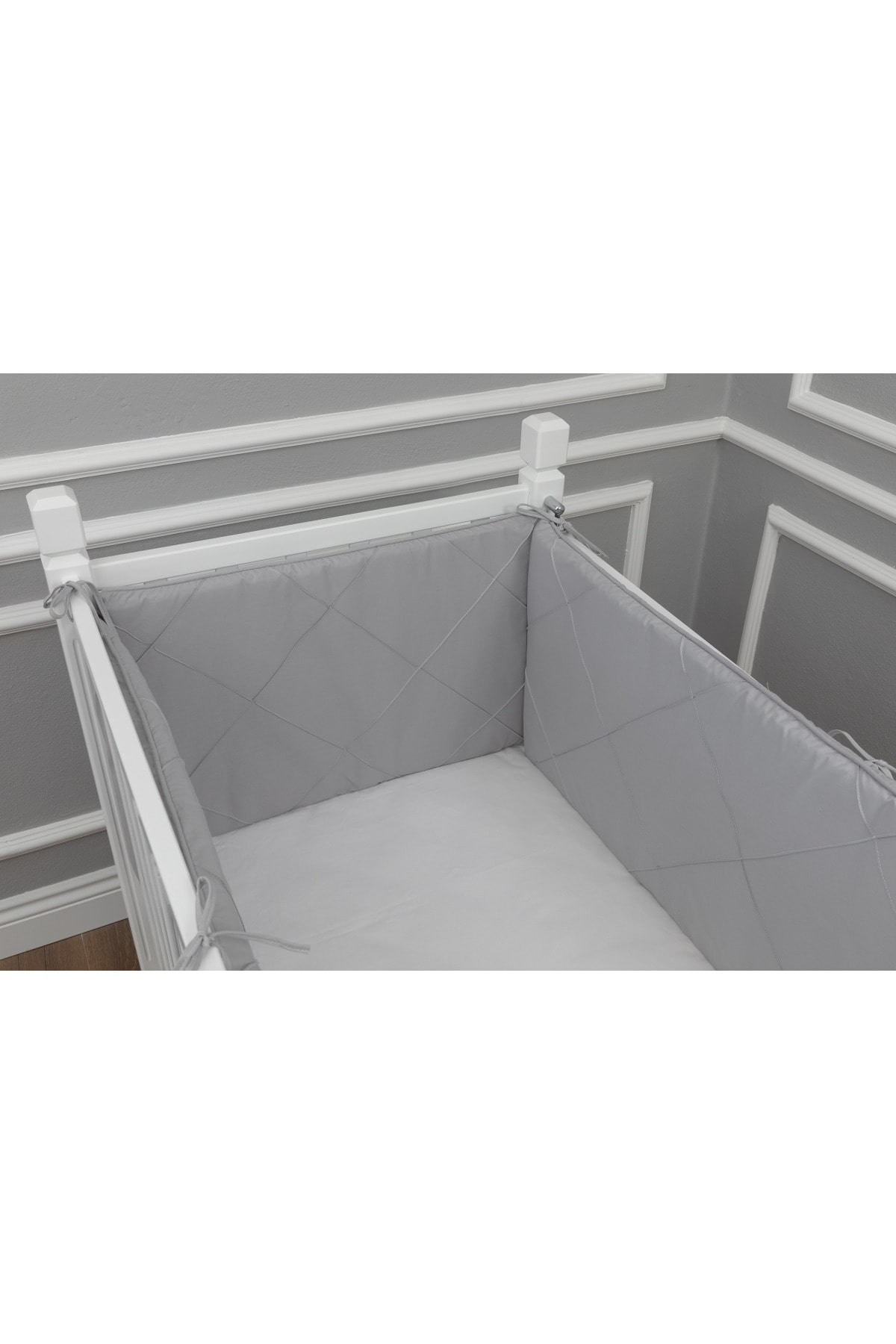MAYA BABY Unisex Gri Klasik 3 Parça Yan Koruma Seti