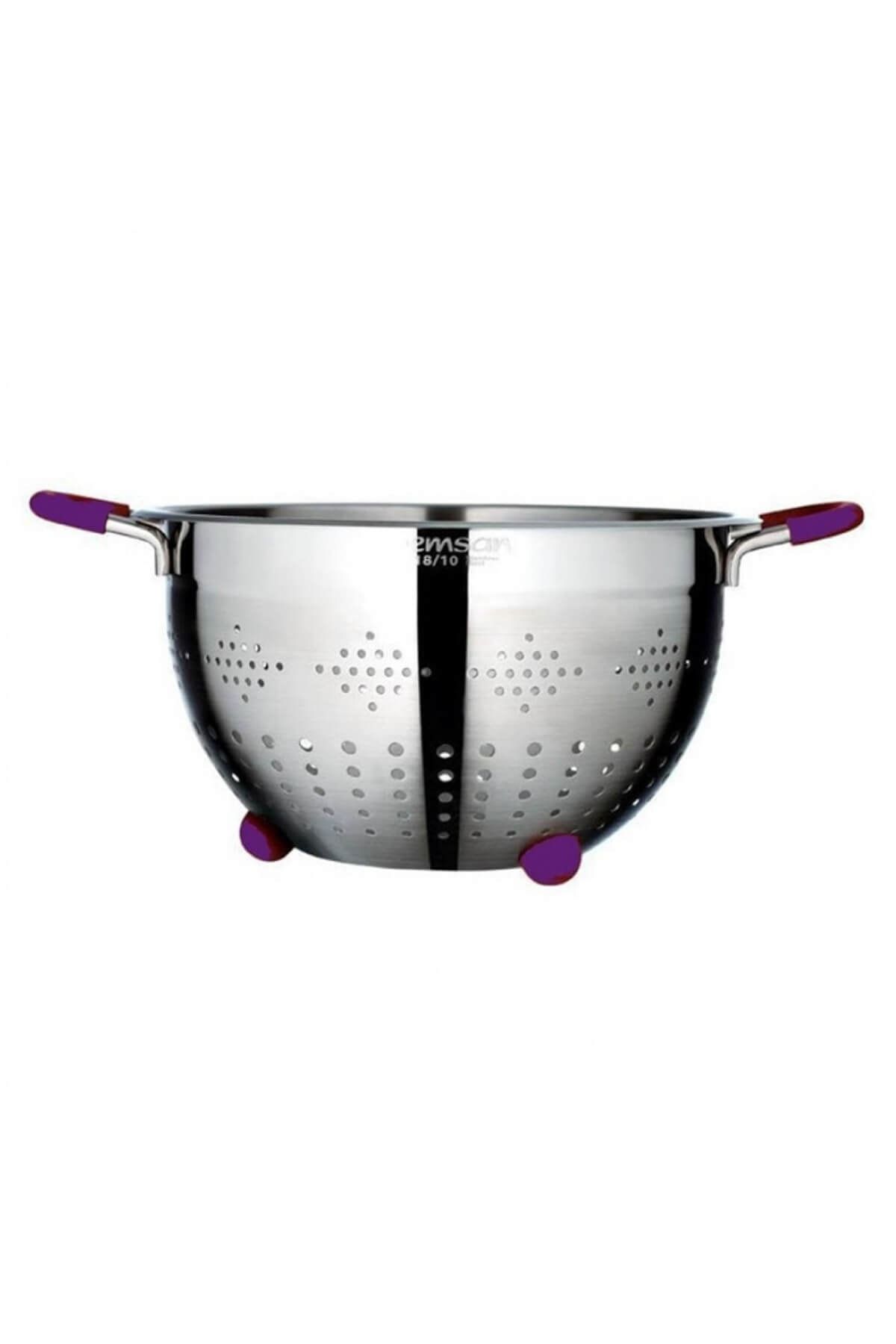 Emsan Demre 24 Cm Paslanmaz Çelik Süzgeç Violet