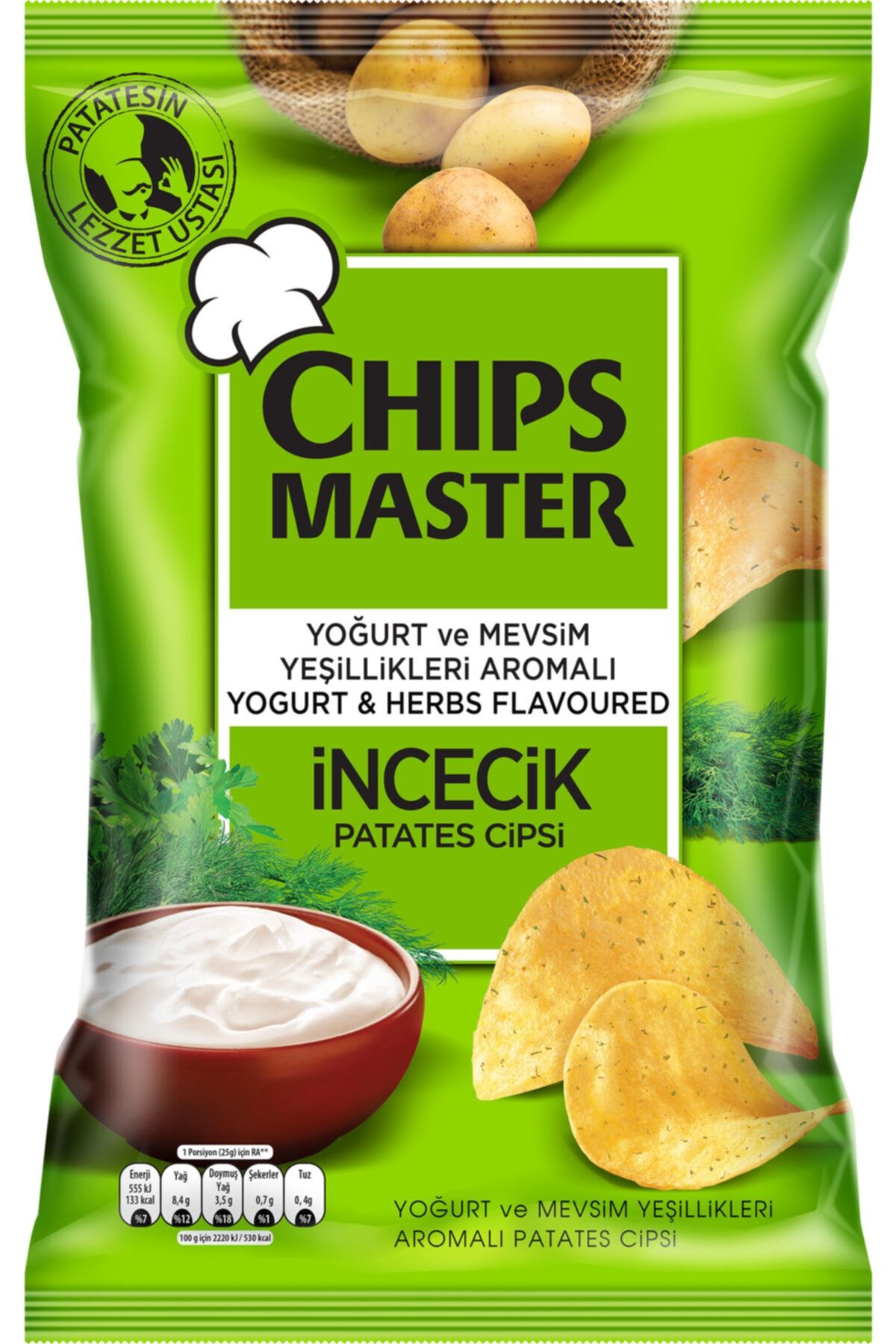 Chips Master Düz Yoğurtlu Patates Cipsi Aile Boyu 20gr X 90
