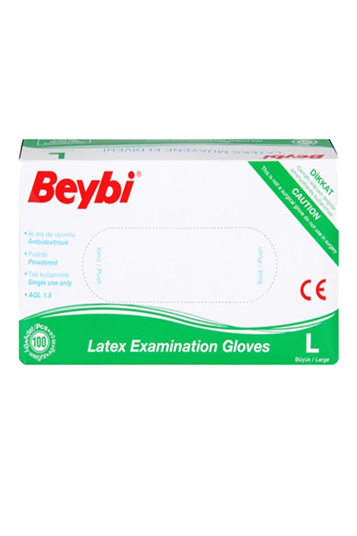 Beybi Lateks Pudralı Çok Amaçlı Kullan At Eldiven 100'lü Large Büyük Boy