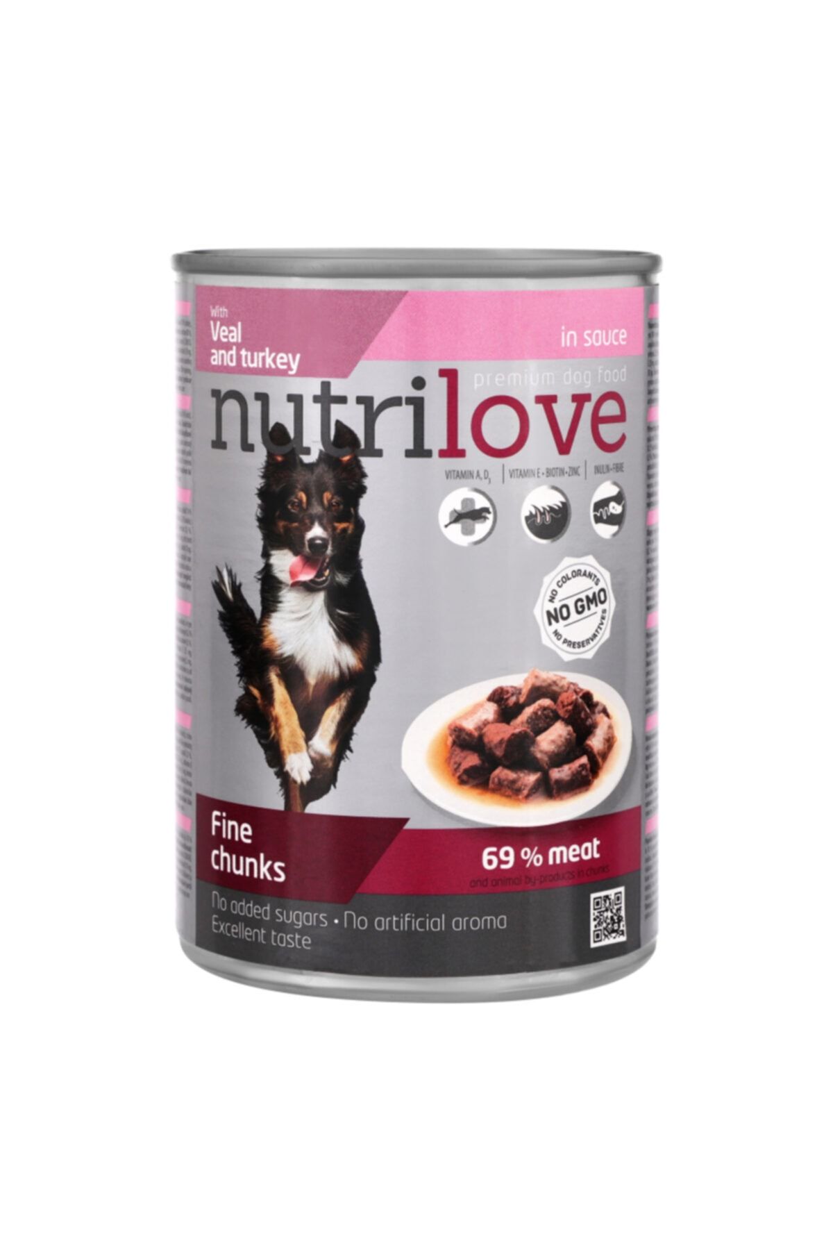 Nutri Love Nutrilove Dana Etli Ve Hindili Parça Etli Köpek Konservesi 415 Gr