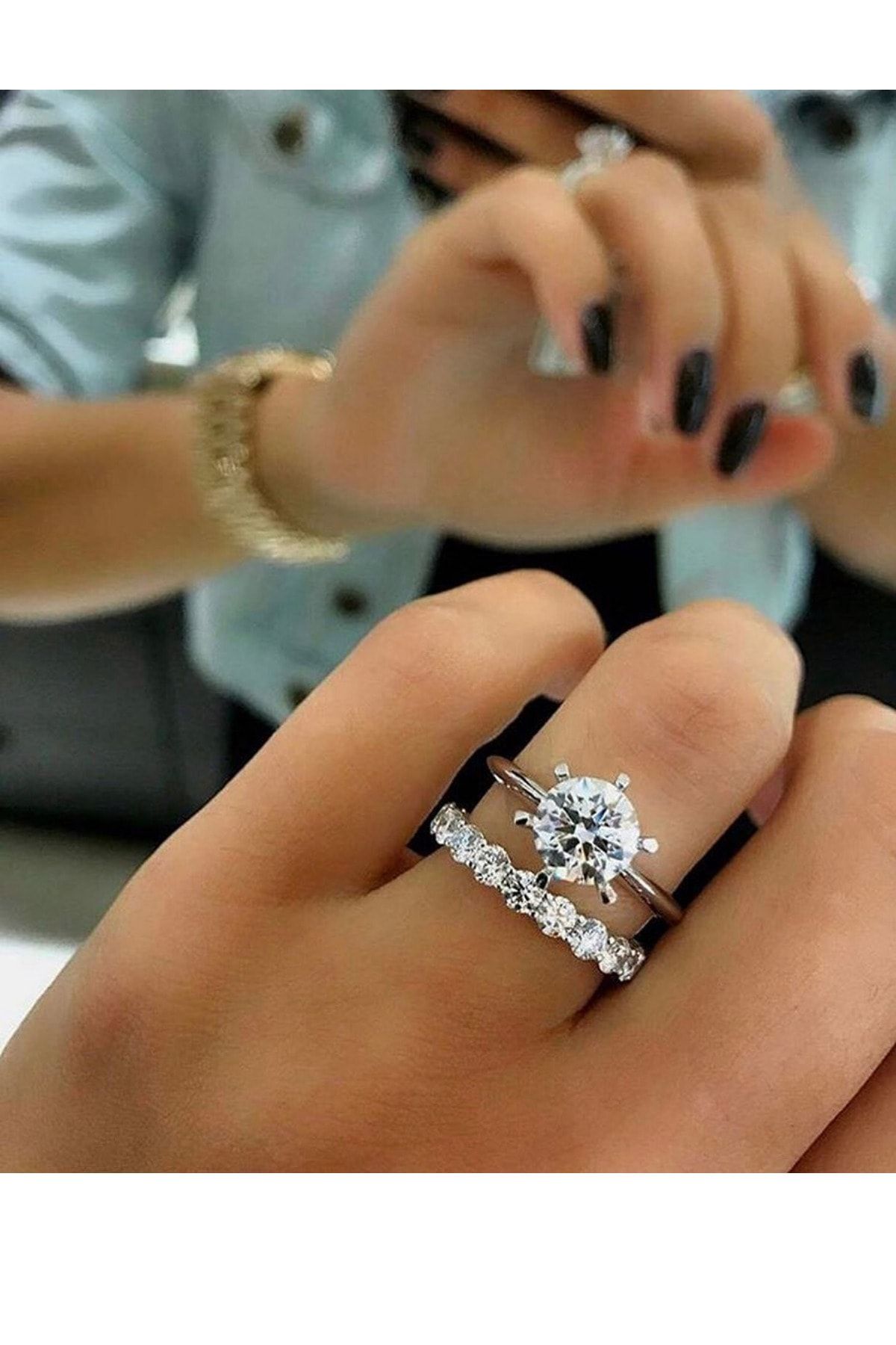 Crystal Diamond Zirconia Labaratuvar Pırlantası Tamtur Ve Tektaş Yüzük
