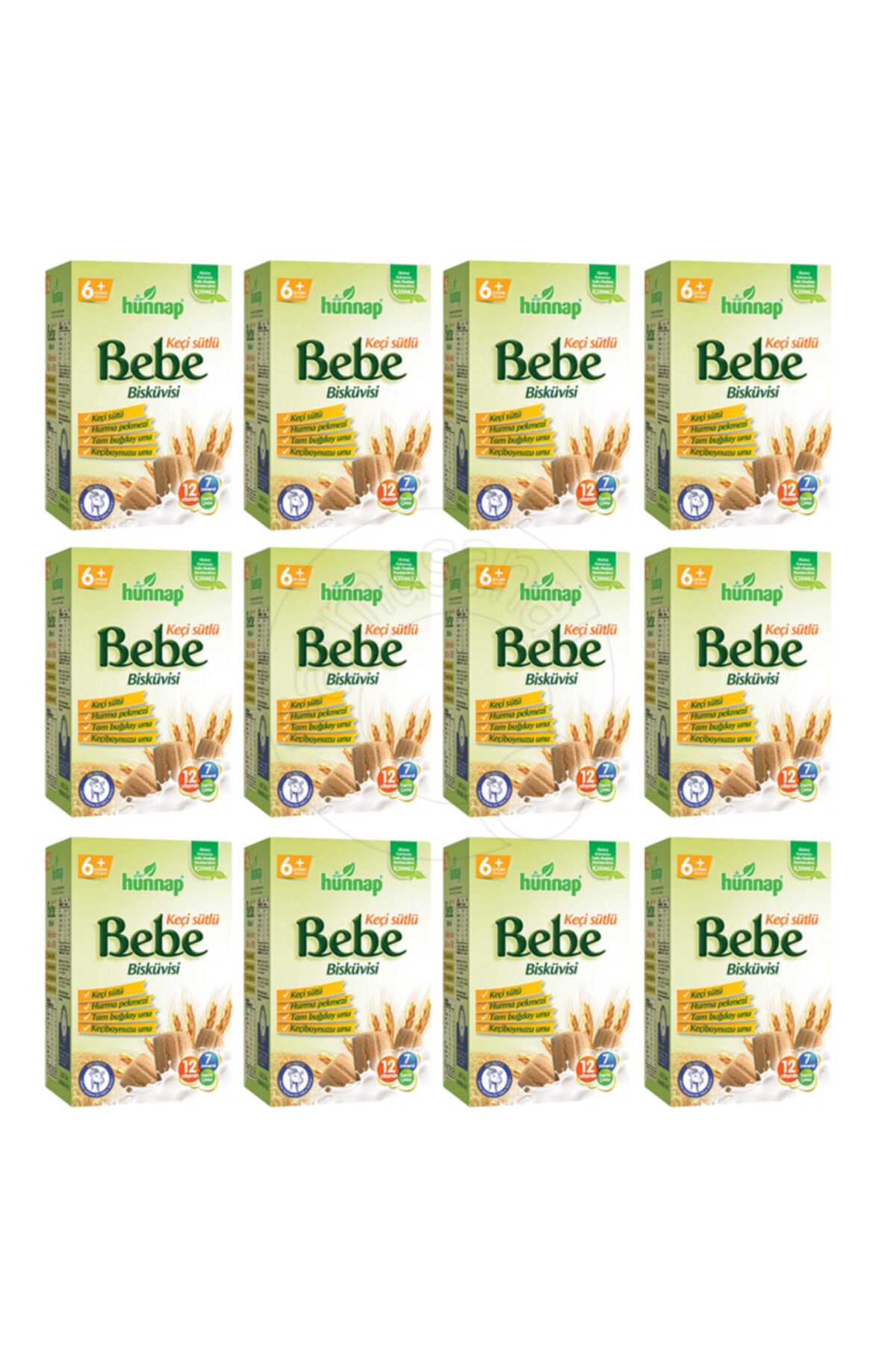 Hünnap Keçi Sütlü Bebe Bisküvisi 400 Gr 12 Adet