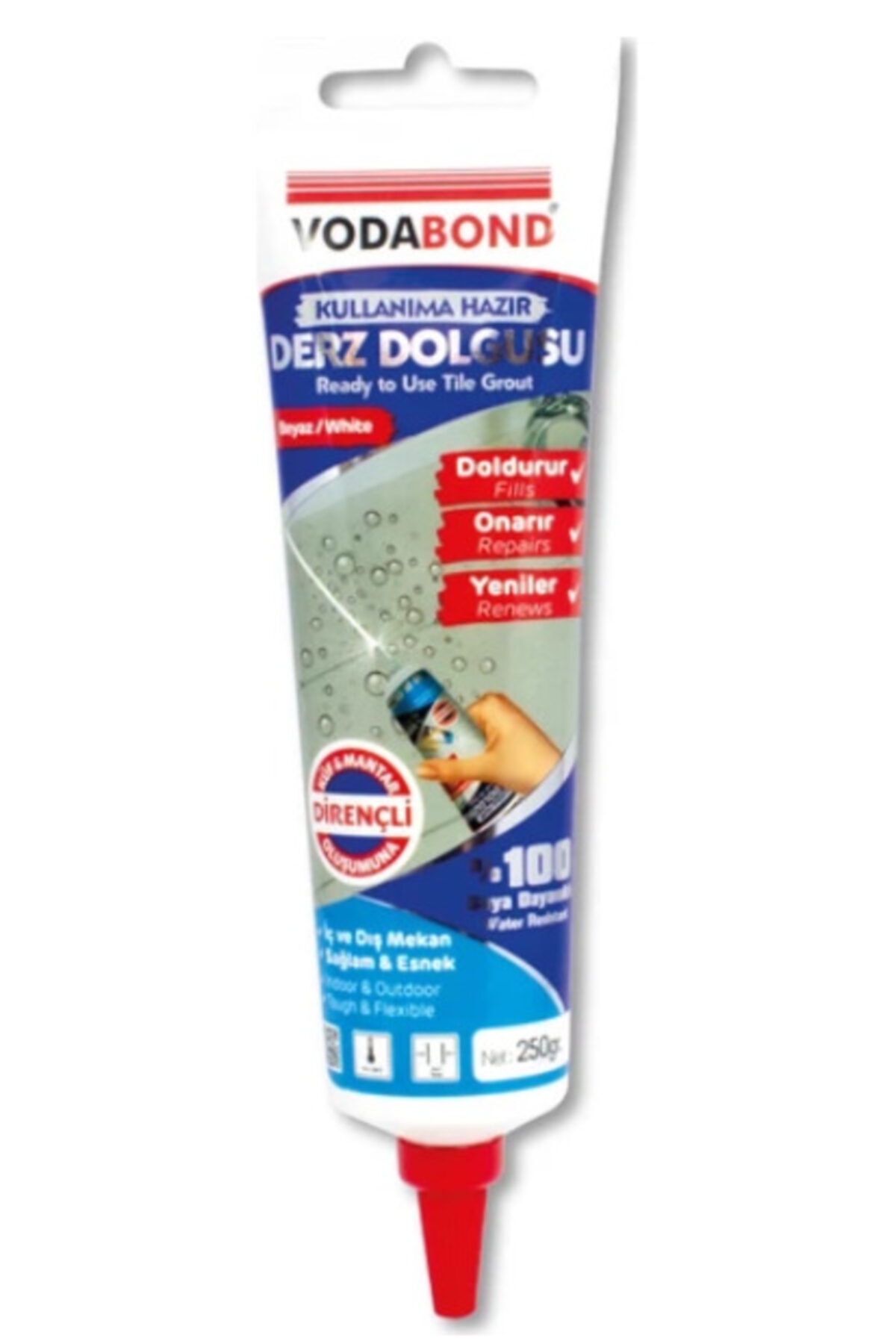 Vodabond Kullanıma Hazır Tüp Derz Dolgu 250gr Beyaz Rengi
