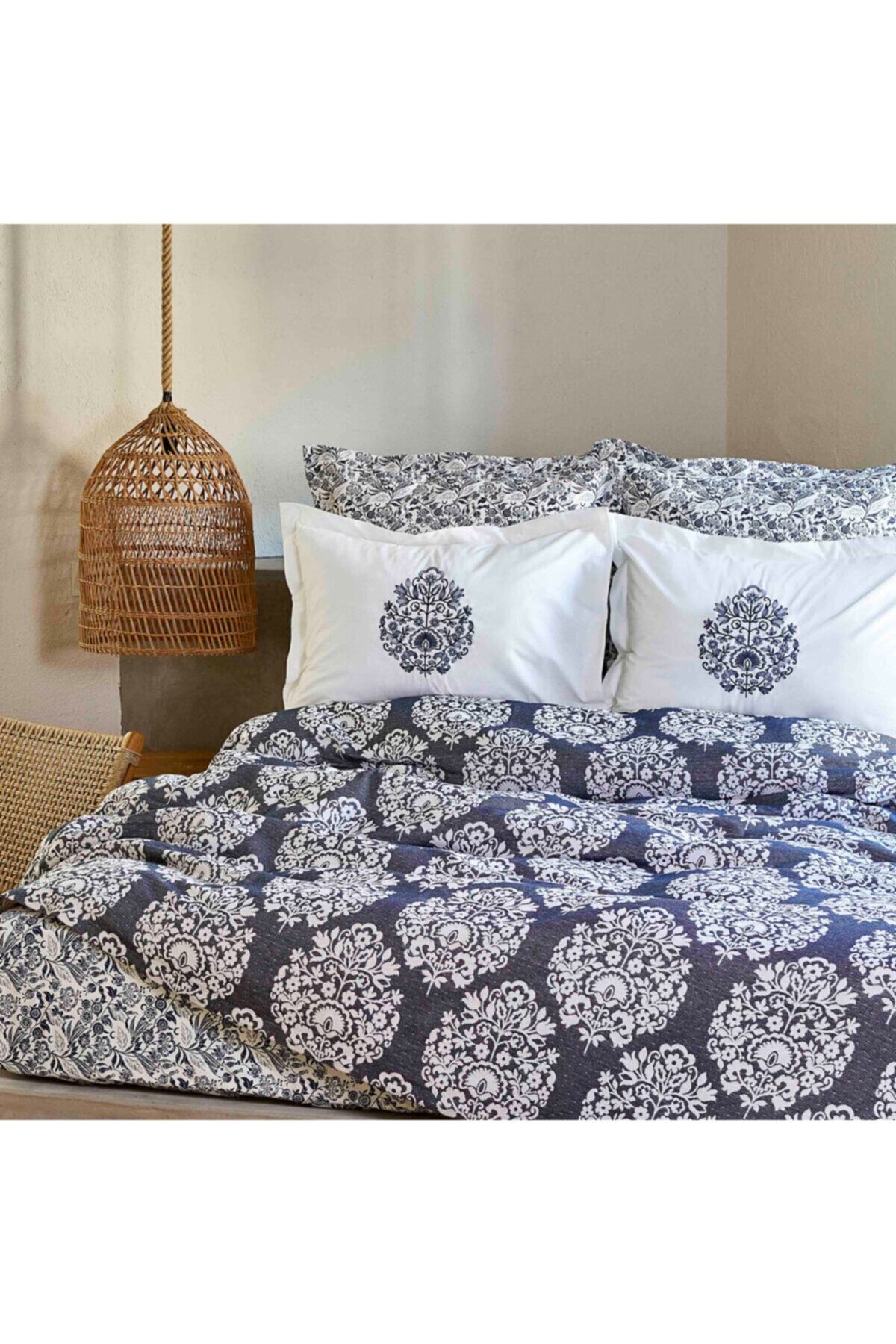 Karaca Home Moni Indigo Çift Kişilik Nish Set