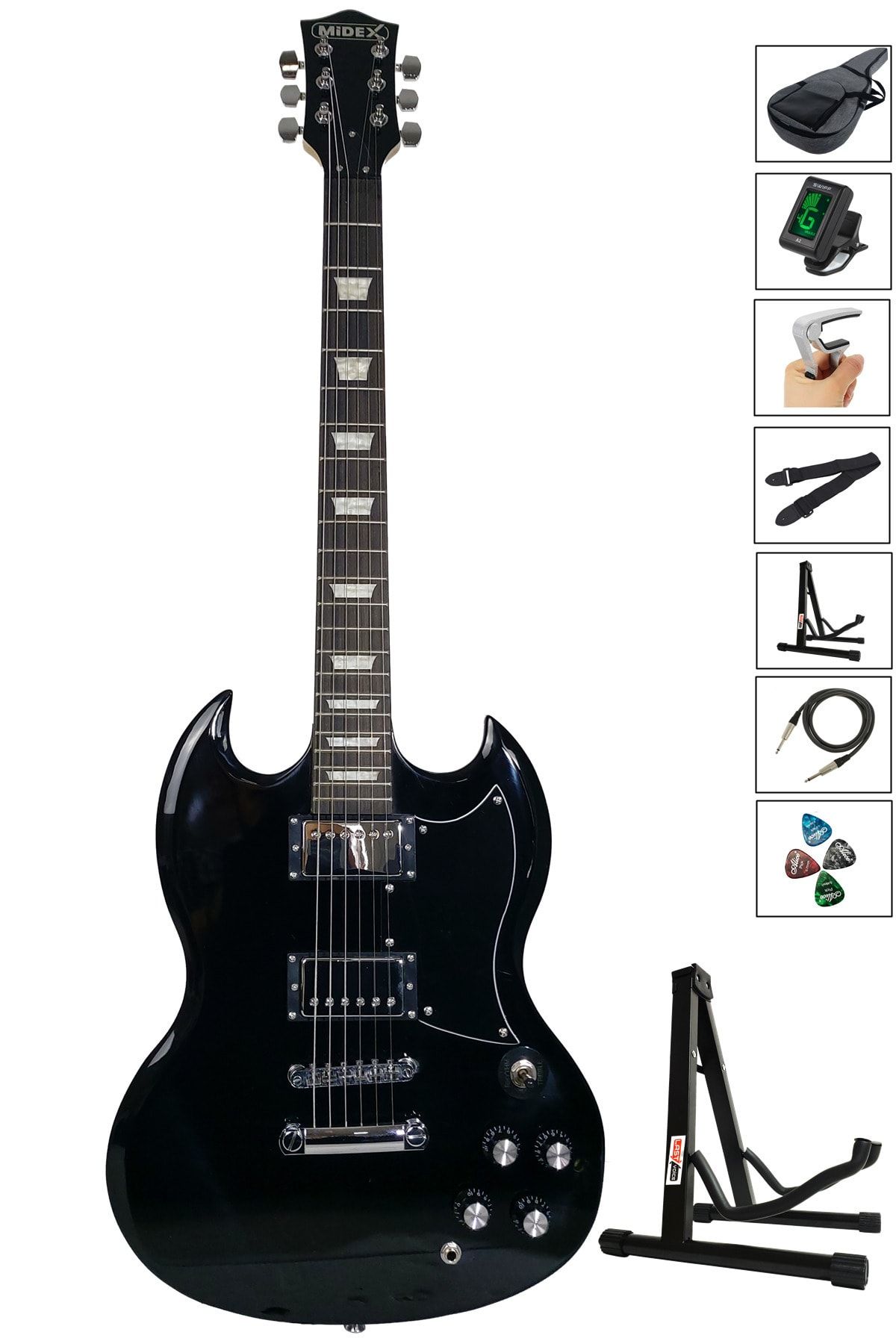 Midex Sgx170xbk Üst Segment Sg Special Elektro Gitar Set Masif Ağaç (HH)
