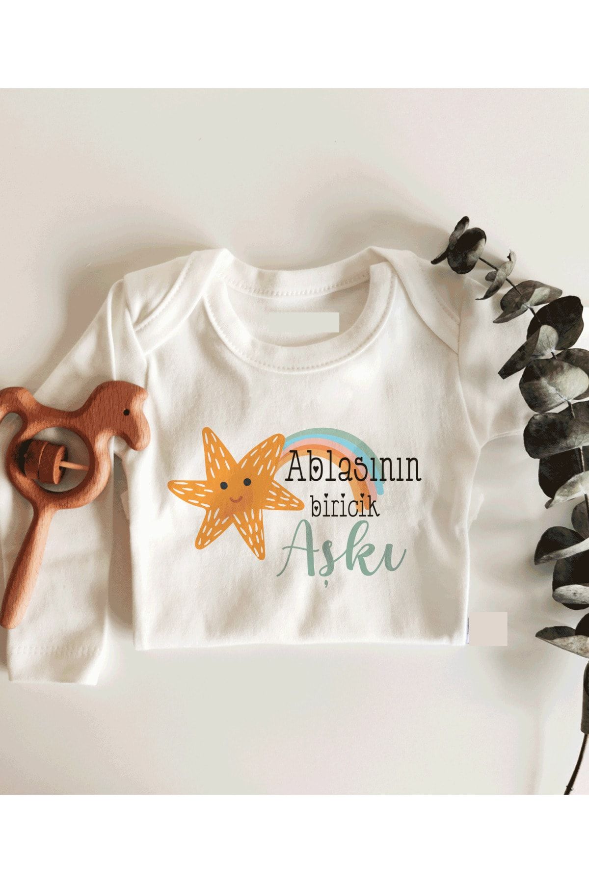 Limon Ablasının Biricik Aşkı Uzun Kol Çıtçıtlı Organik Bebek Body
