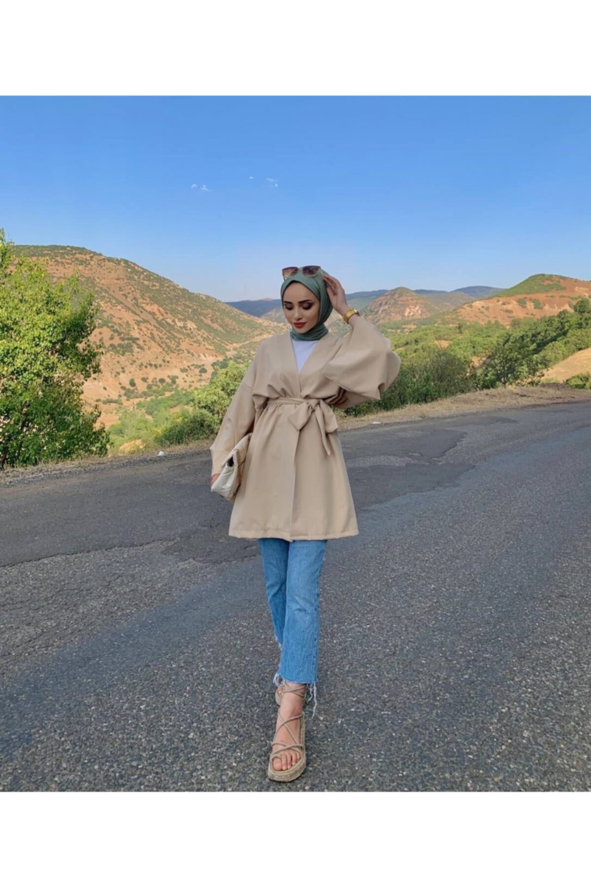 BYHİLALYETİŞ Krem Kimono