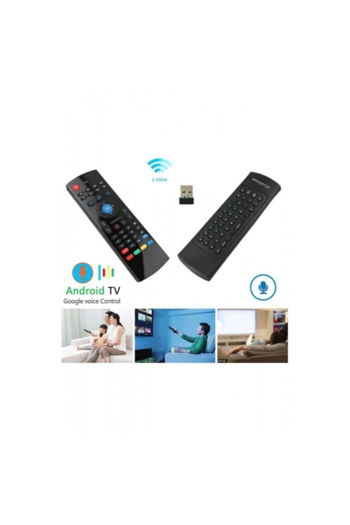 NO NAME Kablosuz Klavye Mouse Smart Tv Box Pc Şarjlı Akıllı Kumanda Klavyeli Akıllı Tv Kumandası