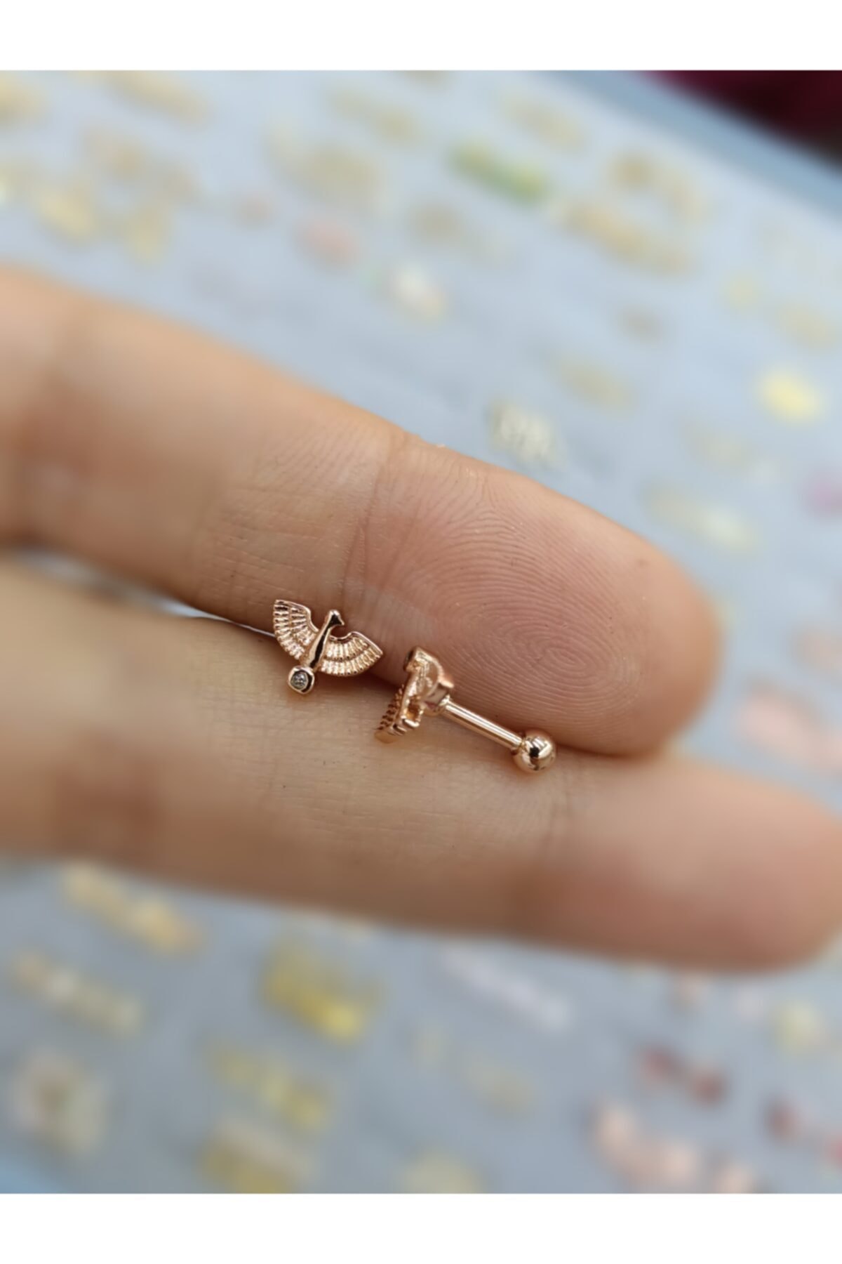 Arescollection Cerrahi Çelik Rosegold Tragus Helix Piercingi
