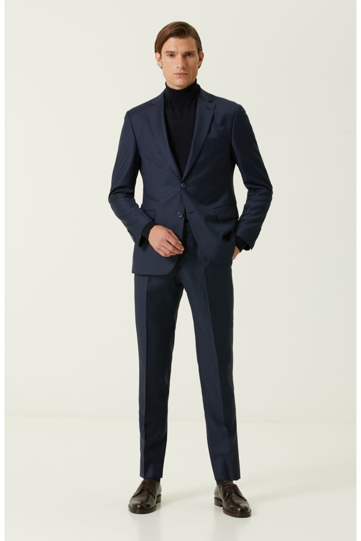 Network Drop 6 Slim Fit Yün Takım Elbise