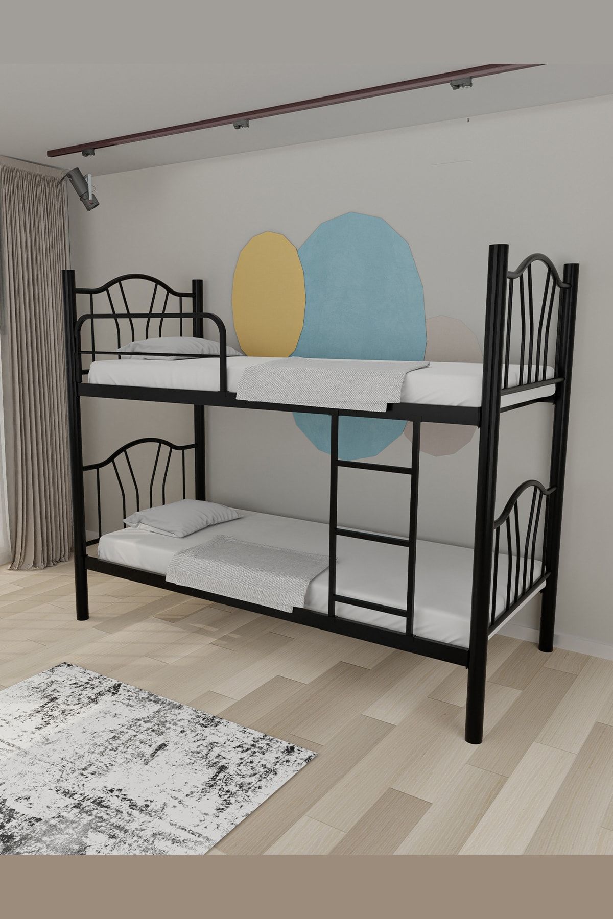 EVGER HOME R25 Metal Ranza 90x190 Cm Siyah