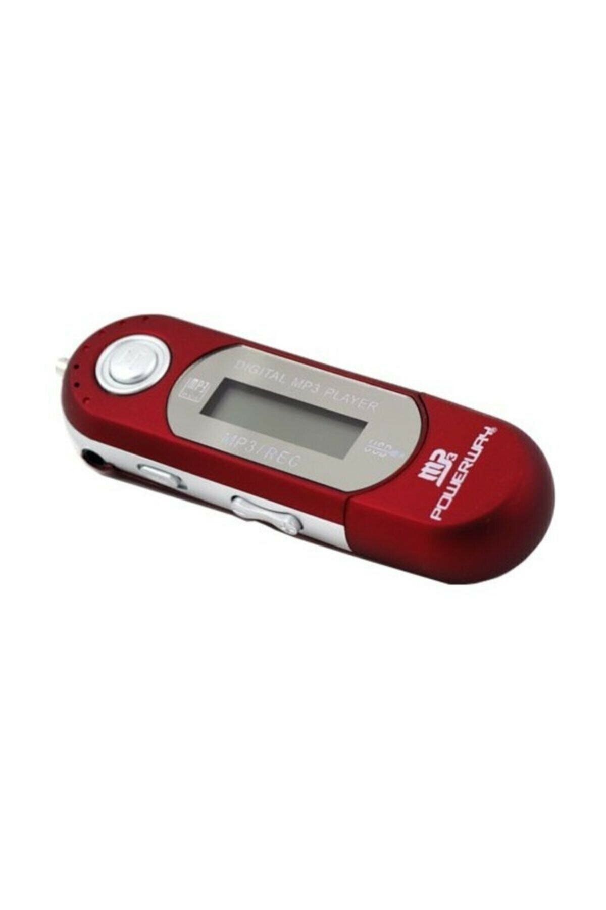 POWERWAY Pw01 Fm Radyolu Pilli 4gb Dahili Hafızalı Usb Girişli Müzik Mp3 Player Çalar - Kırmızı