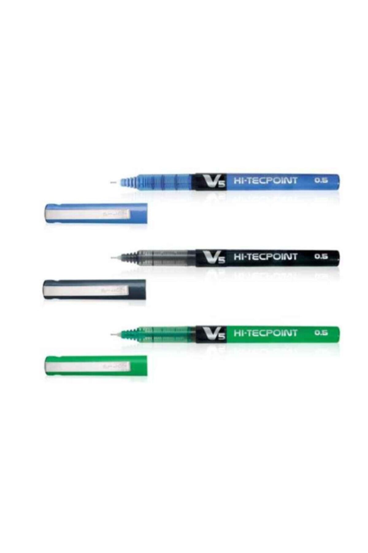 Pilot Roller Kalem Iğne Uç V5 Set 3'lü Mavi-siyah-yeşil