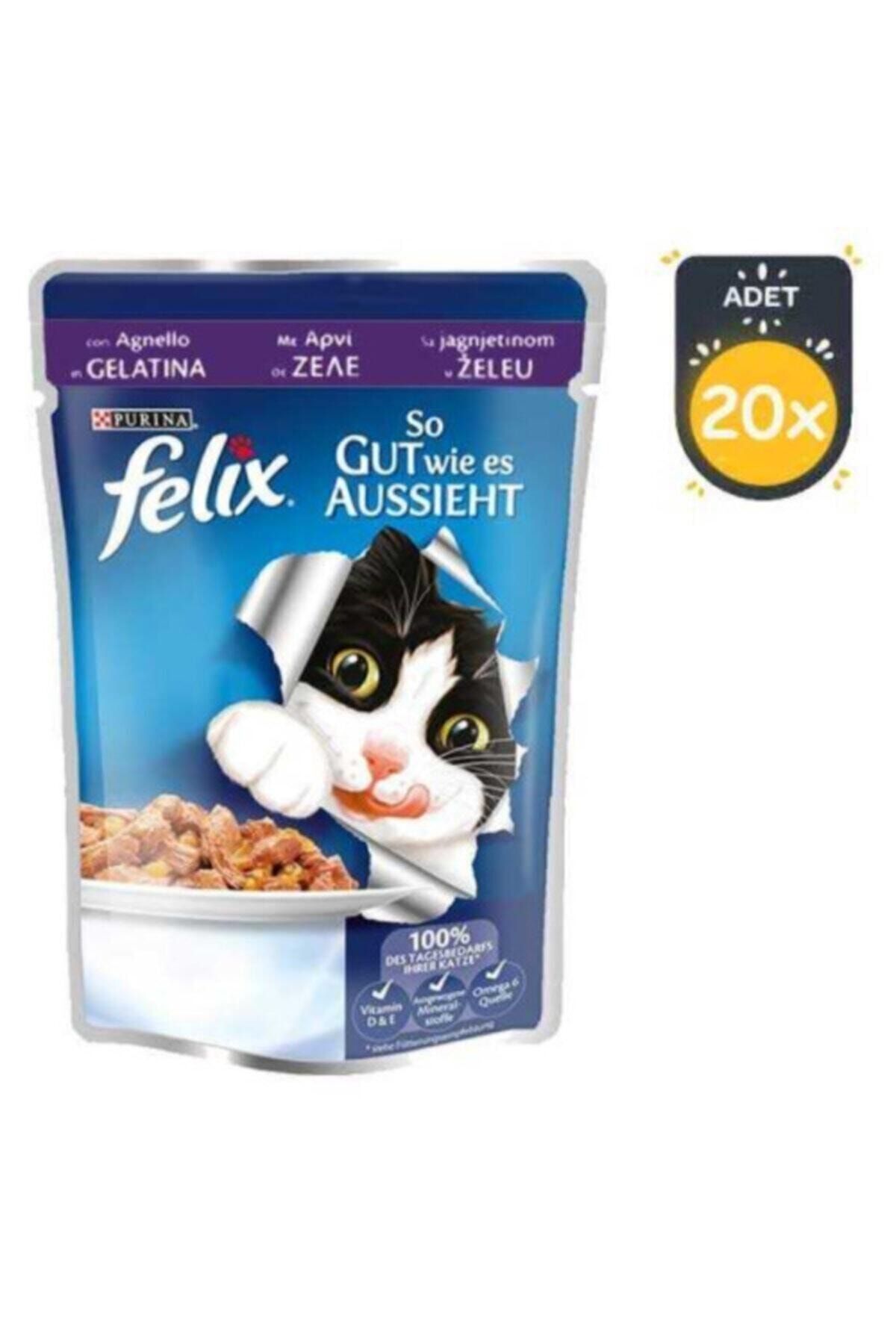 FELIX Kuzu Etli Yetişkin Kedi Pouch 100 gr X 20 Adet