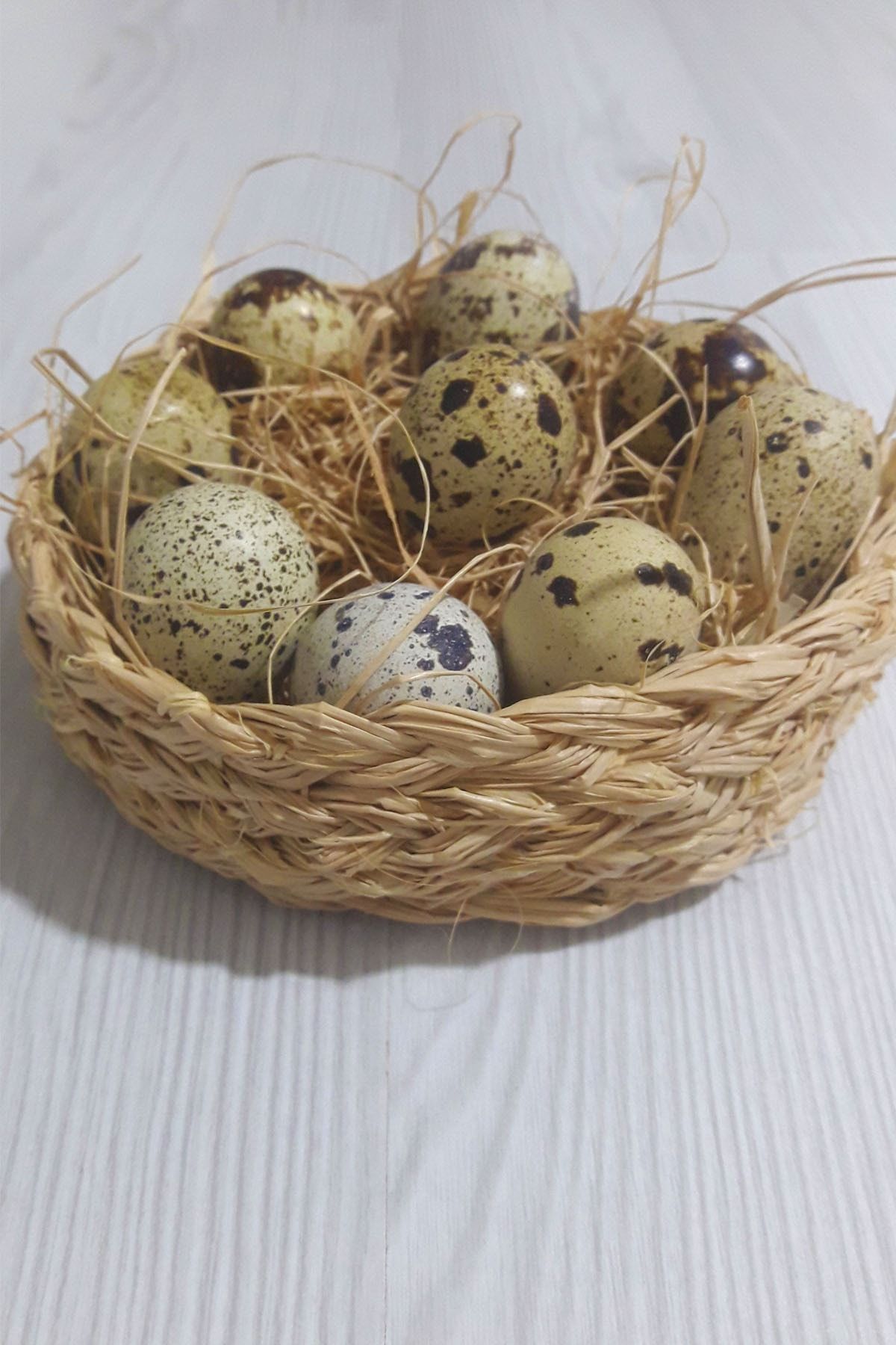 İnşirah Concept Doğal Rafya El Yapımı Dekoratif Sepet, Hasır Masa Üstü Kuş Yuvası Ev Hediyesi (12x12x5 Cm)
