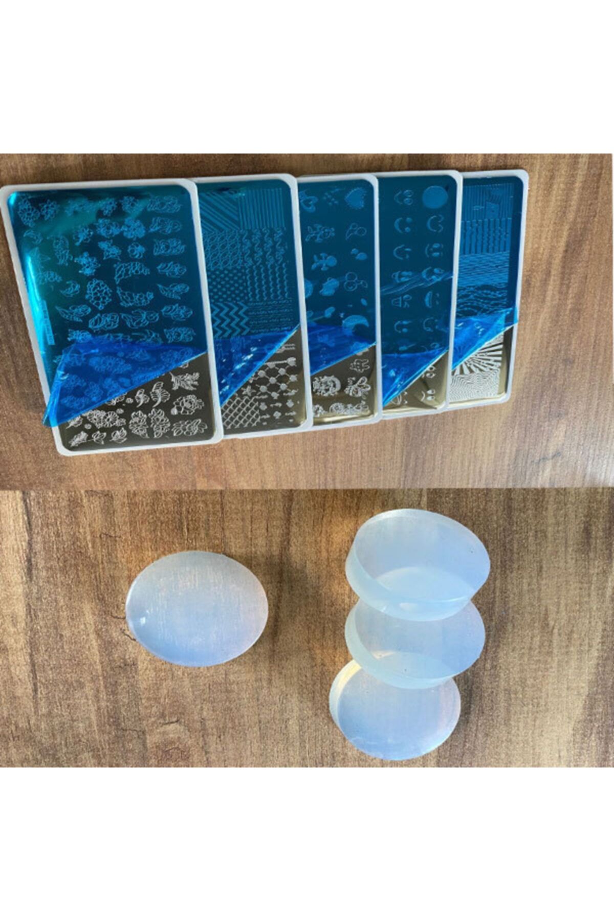 M&B Tırnak Süsleme Slikon Damga + Oje + Plaka