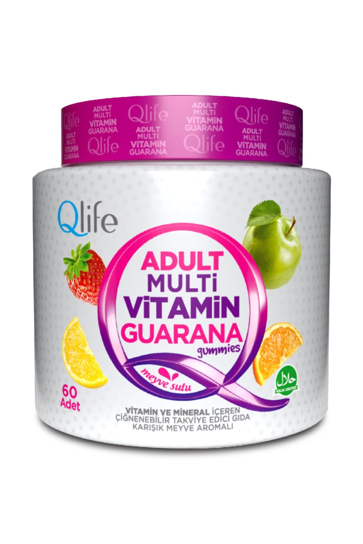 Q LİFE Qlife Adult Multi Vitamin Guarana Gummies 60 Adet