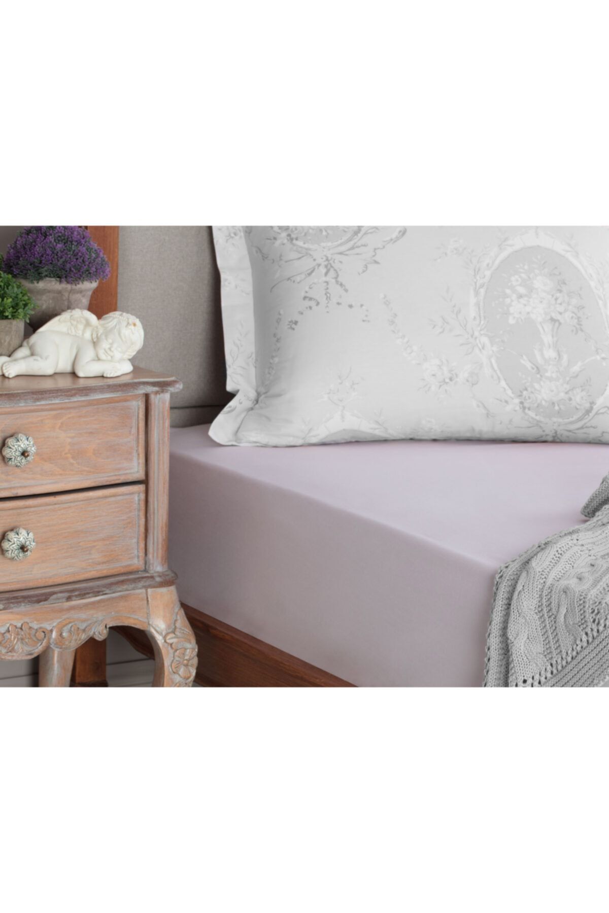 Madame Coco Eloise Ranforce Tek Kişilik Plus Lastikli Çarşaf - Açık Mürdüm