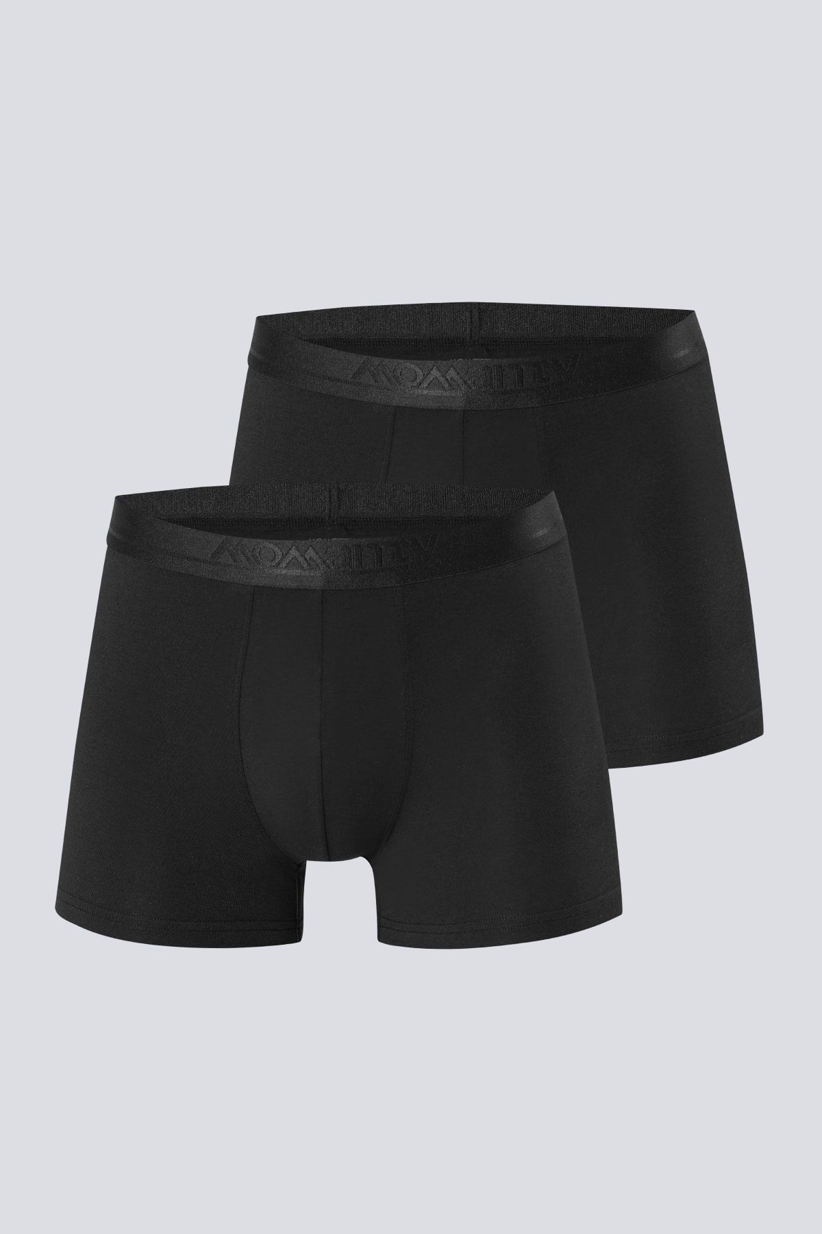 Momanty 2'li Paket Siyah - Siyah Likralı Modal Erkek Boxer 2001mss