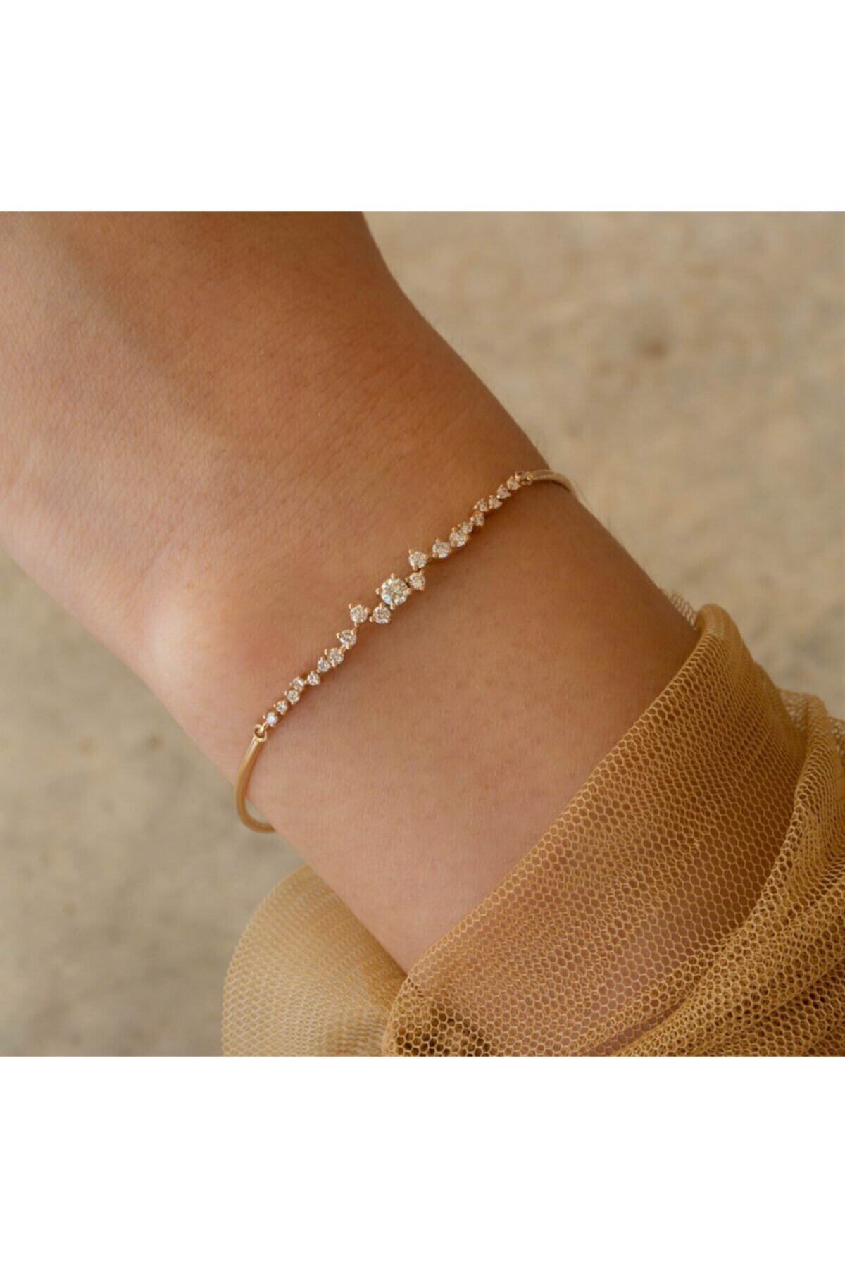 Safir Kuyumculuk Minimal Zarif Pırlanta Bilezik