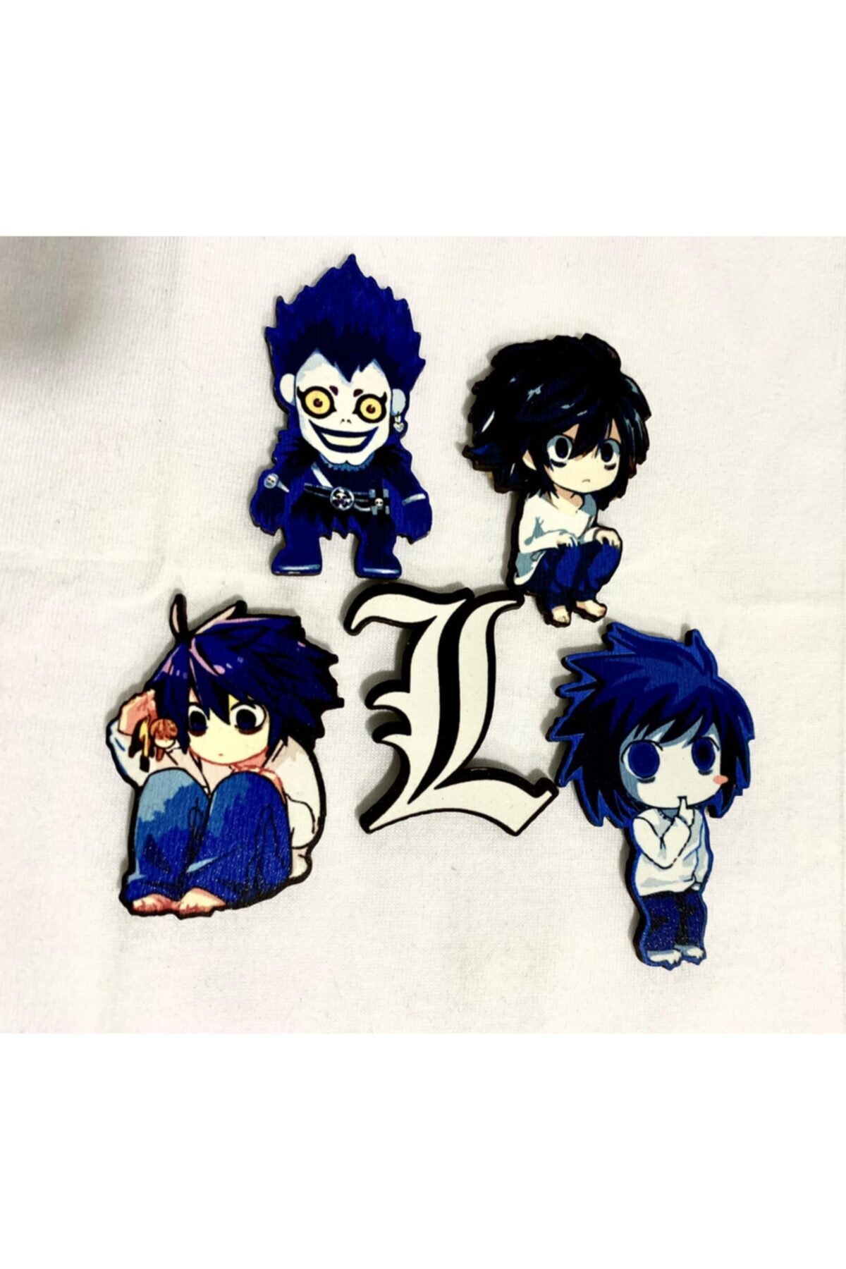 ZID Death Note Anime Ryuk L Ahşap Magnet Seti 5'li