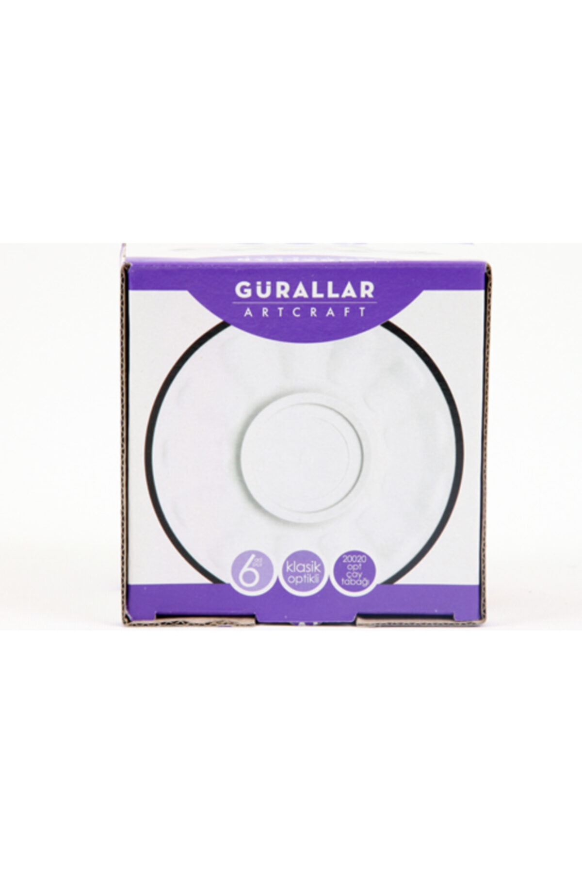 EminHome Lav 6 Lı Optikli Cam Çay Tabağı 20020