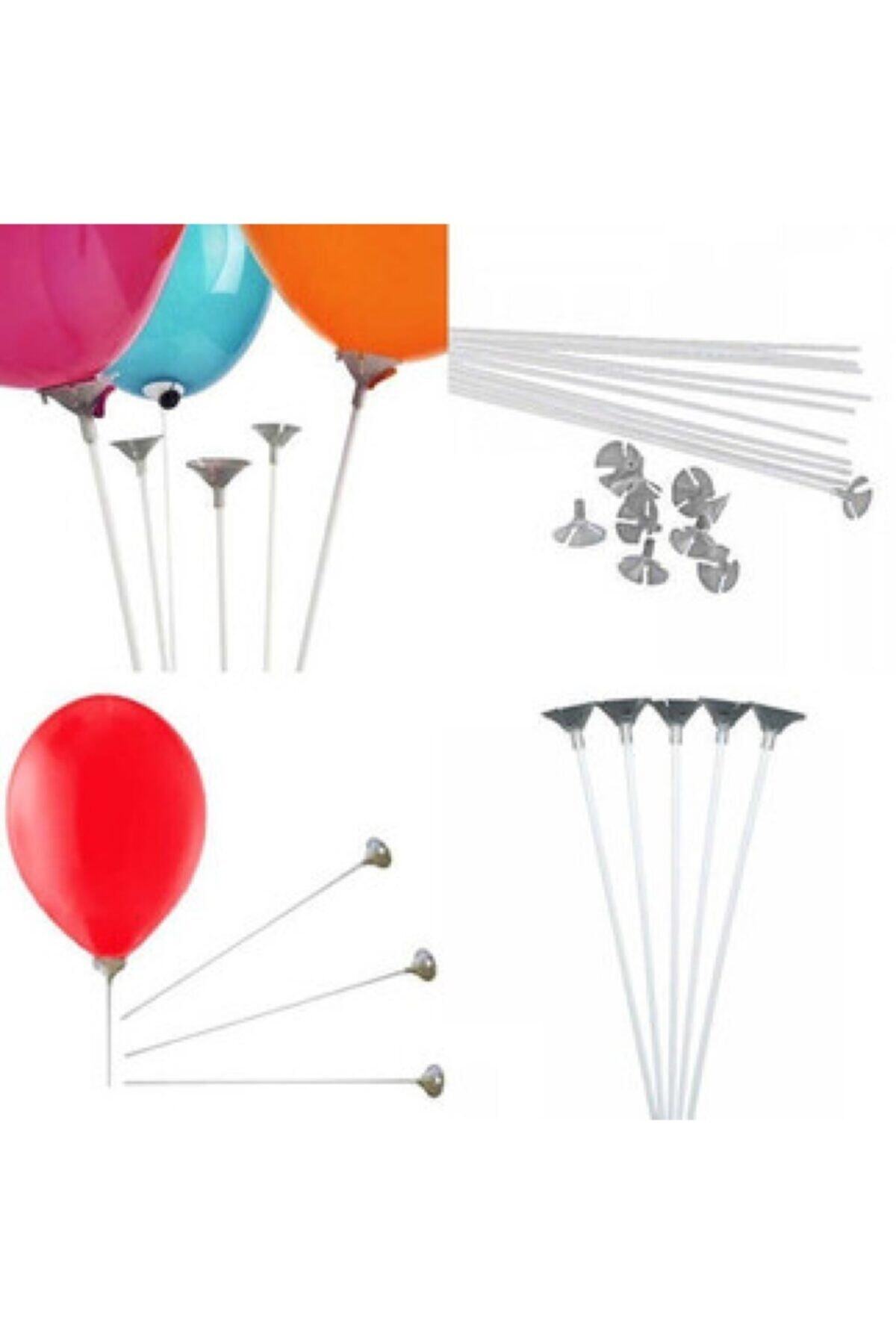 Hayaller Dükkanı Balon Çubuğu Ve Hunisi Set Plastik Küçük 30 Cm Hunisi Gri Renk Pk:100-