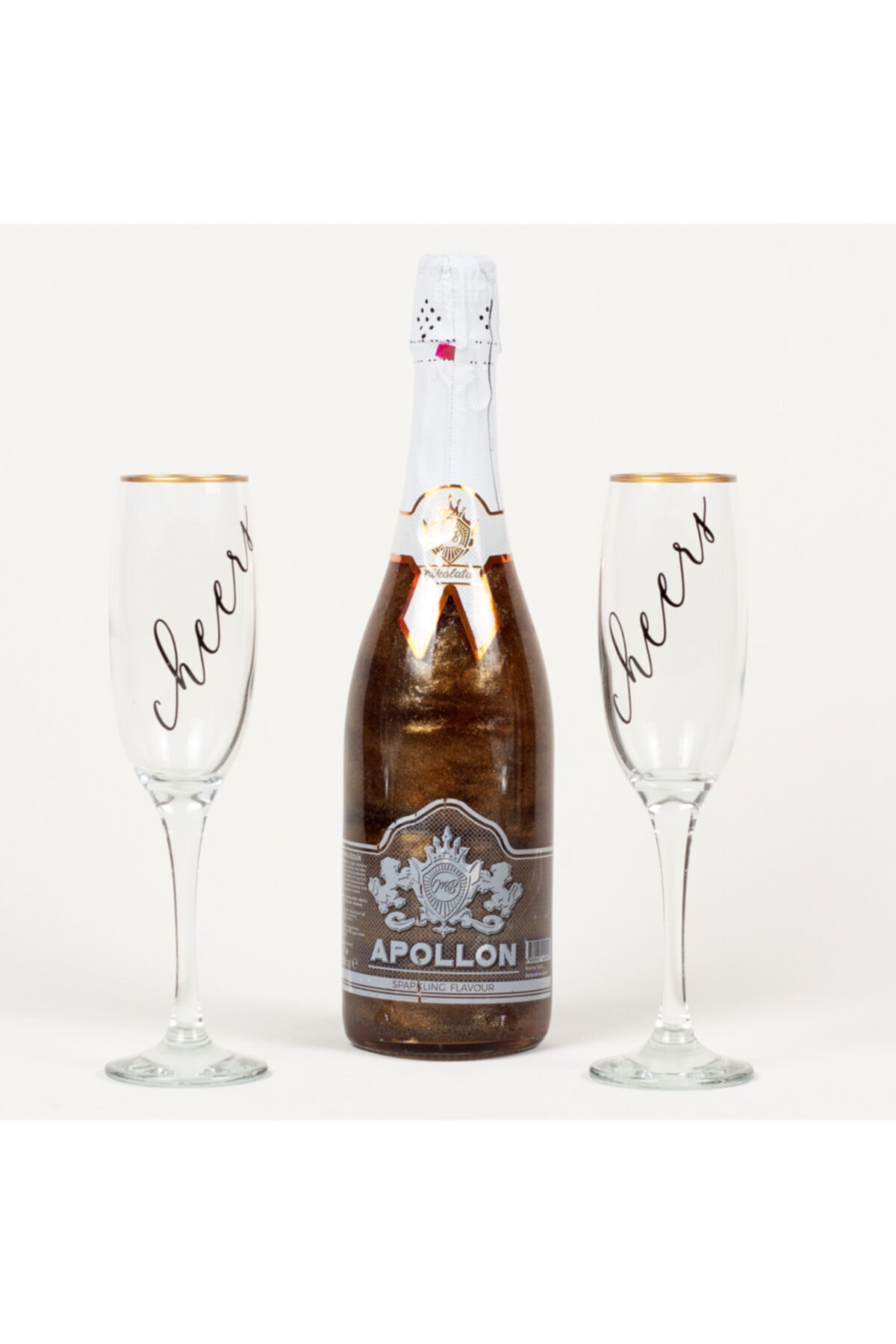 About The Gift Çikolata Aromalı Simli Gazlı İçecek Cheers Baskılı Kadeh Hediyeli