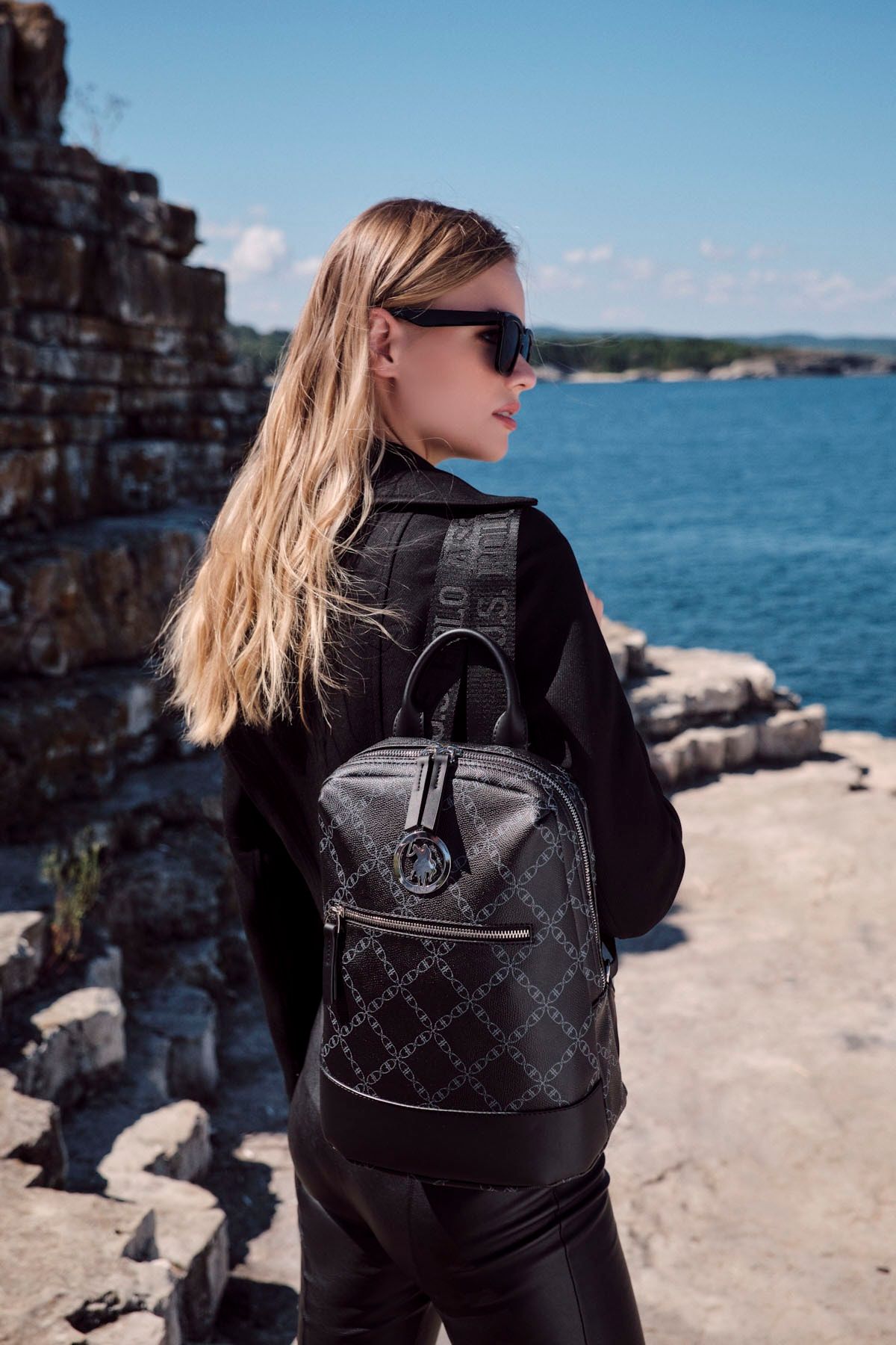 U.S. Polo Assn. Sıyah-sıyah Kadın Sırt Çantası Us8411