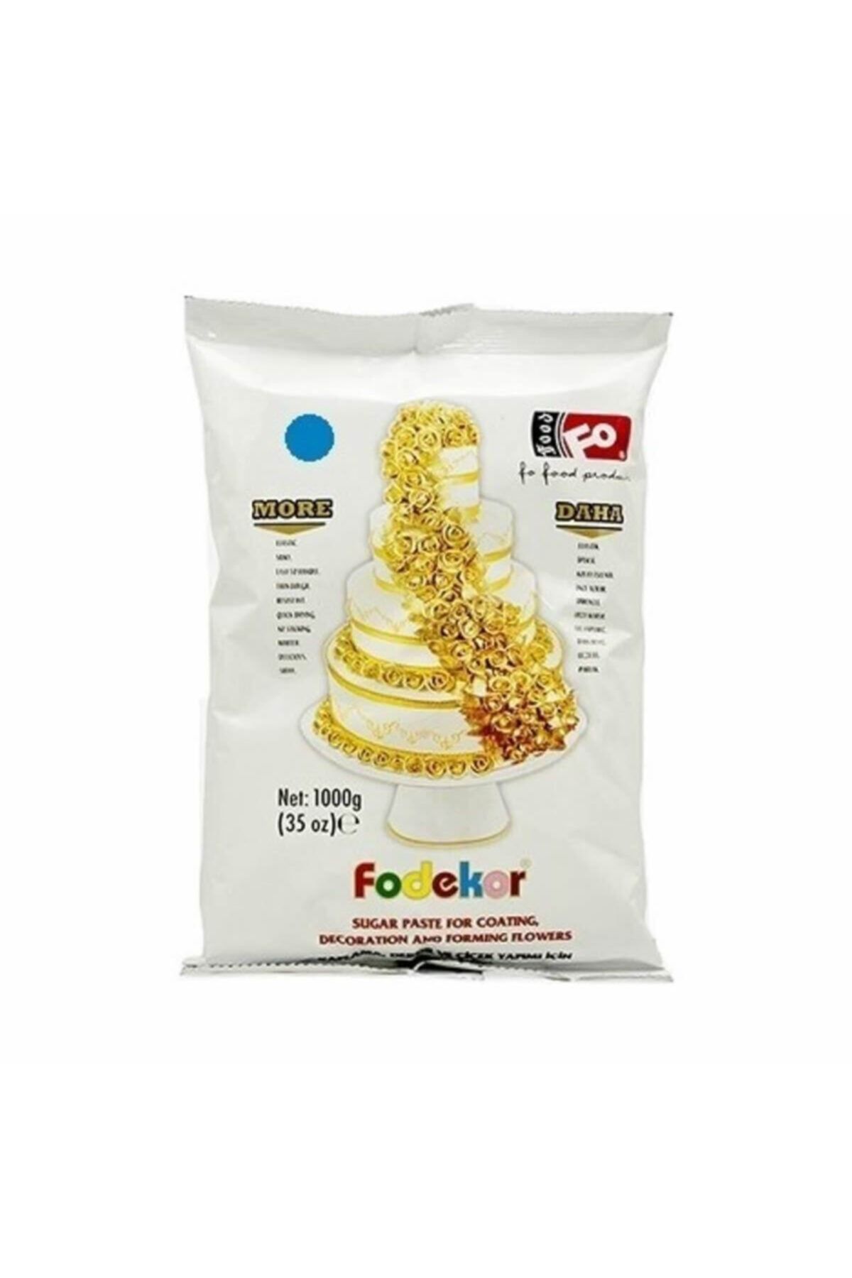 Fo Food Fo Mavi Kaplama Dekor Ve Çiçek Yapımı Için Şeker Hamuru 1 Kg