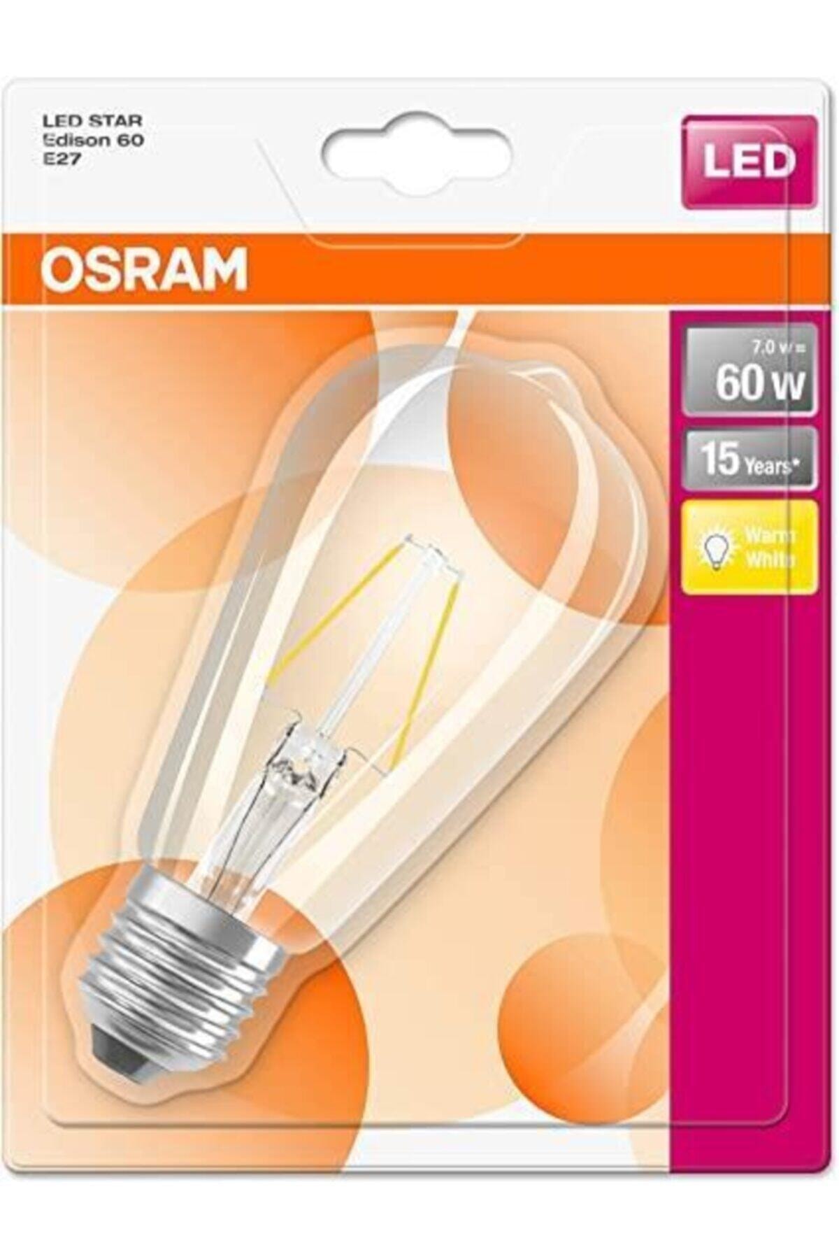 Osram Led Vıntage Edison 7w E27 Sarı Işık