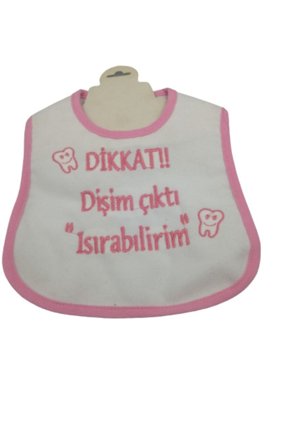 kedicik Dikkat Dişim Çıktı Baskılı Kız Bebe Mama Önlüğü