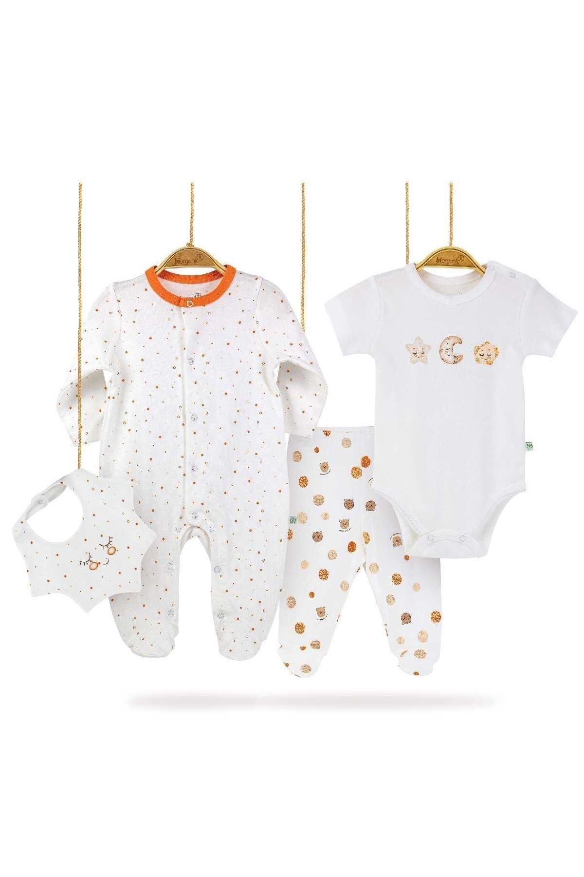 Bibaby Biorganic Star Smile Tulumlu Tüllü Set 62212 Turuncu