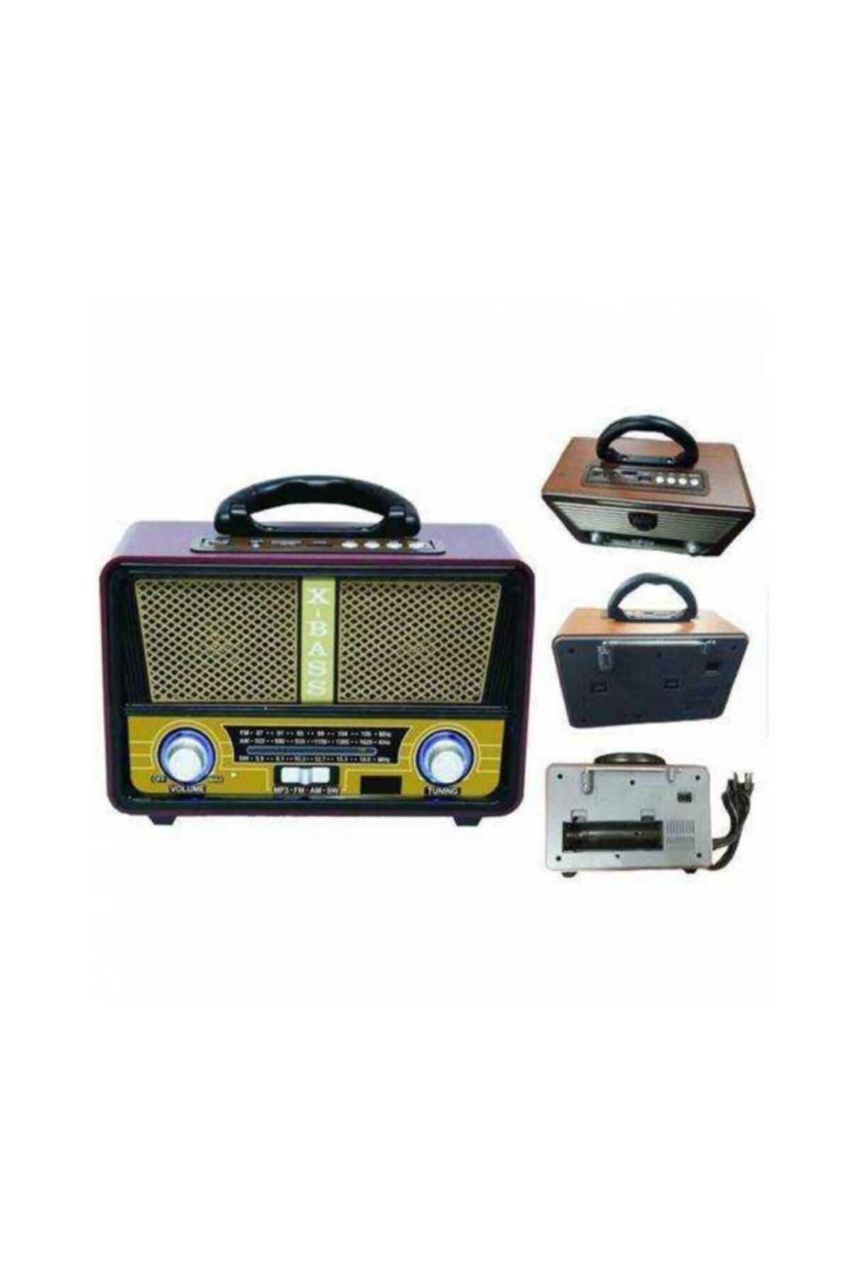 NO NAME Bluetooth'lu Usb Girişli Sd Kart Uyumlu Mp3 Nostalji Görünümlü Radyo