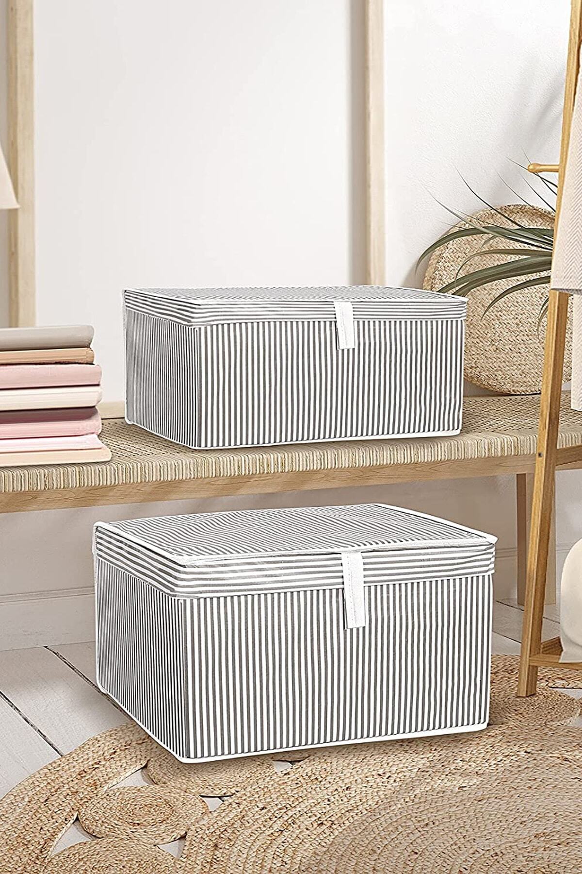 VİP TEDARİK 2 Adet Kapaklı Çok Amaçlı Hurç Saklama Kutusu Organizer Mini 40 X 30 X 26 Cm