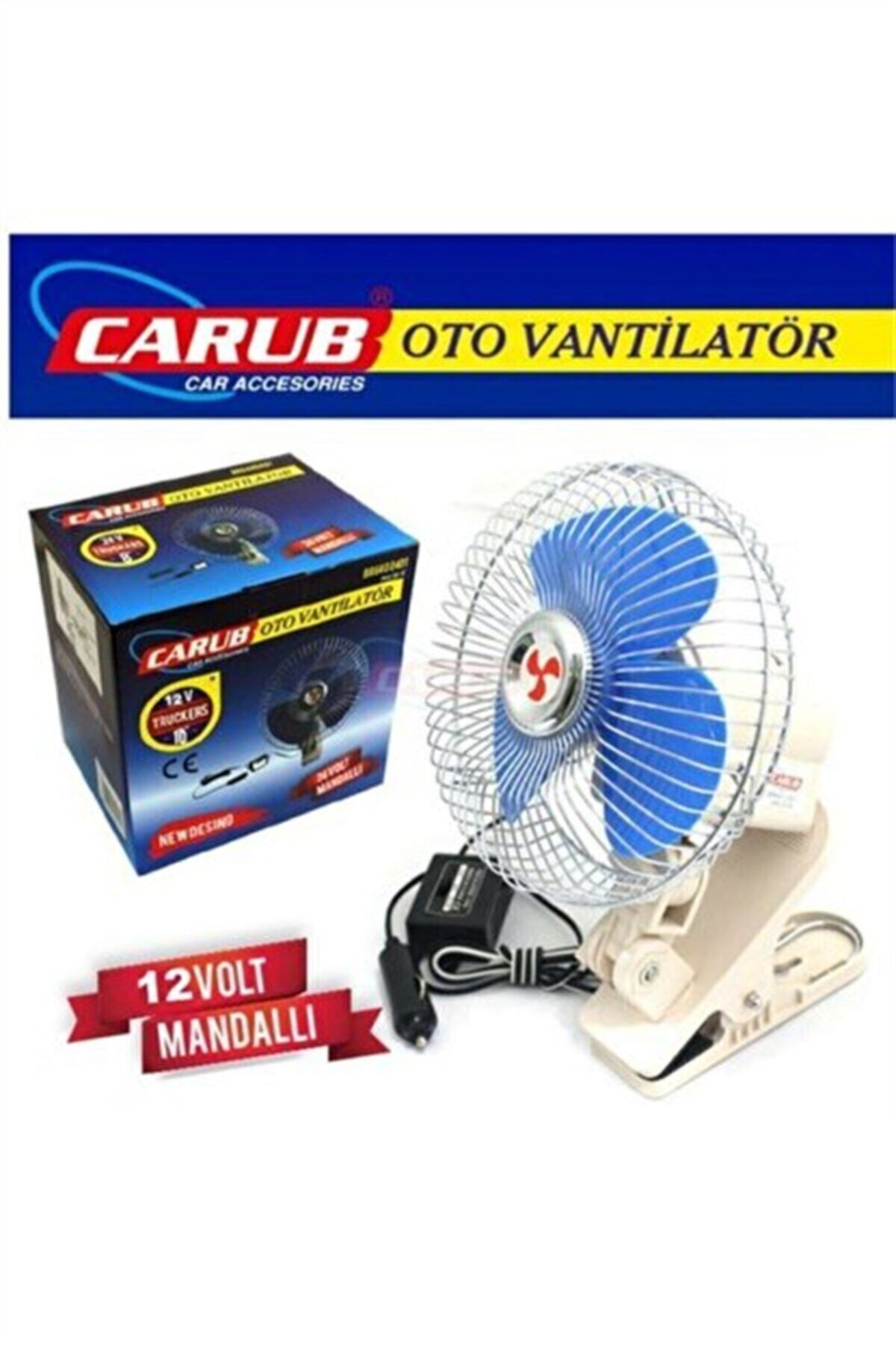 Carub Oto Vantilatör 12 V Mandallı