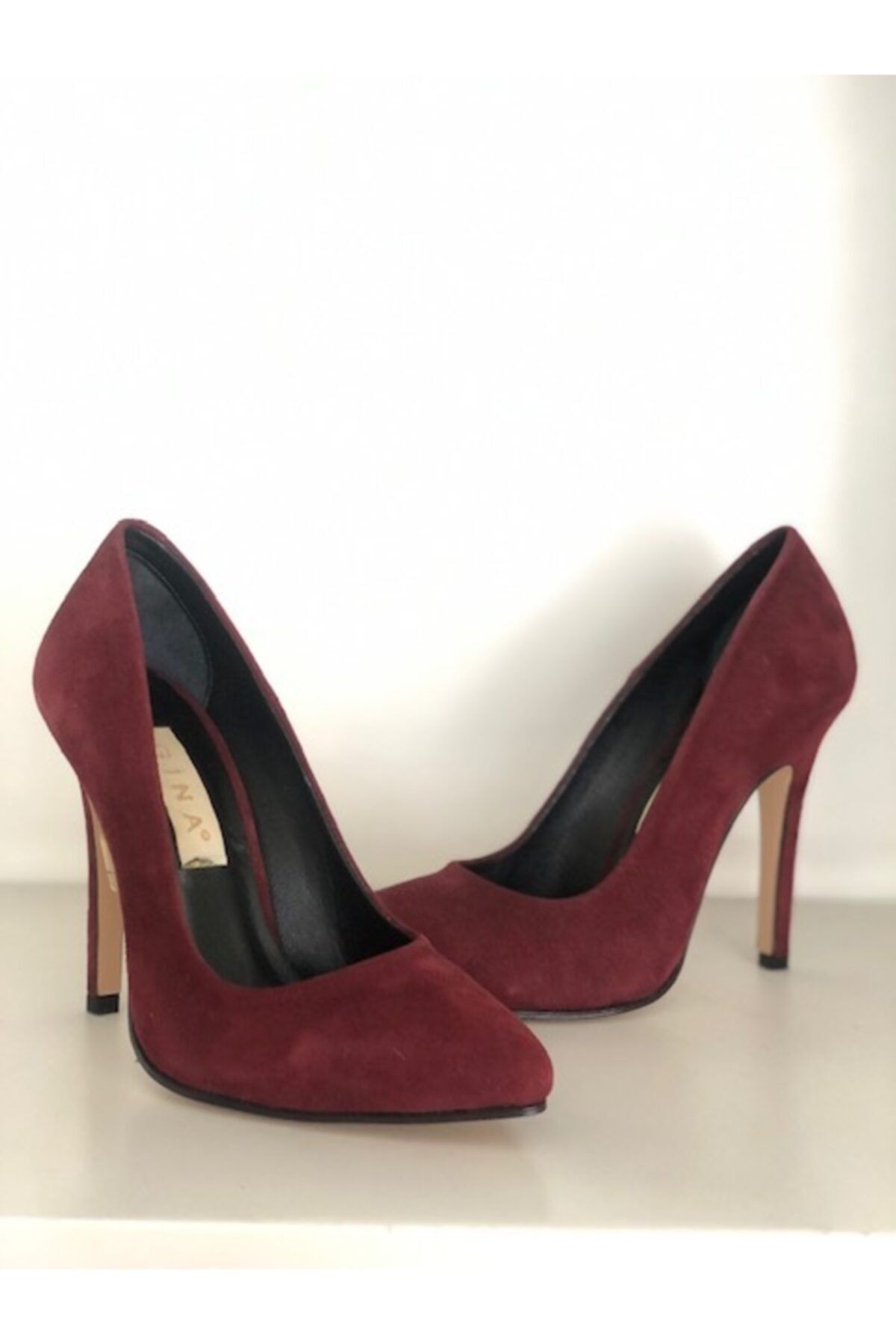 Egina Gerçek Deri Süet Stiletto