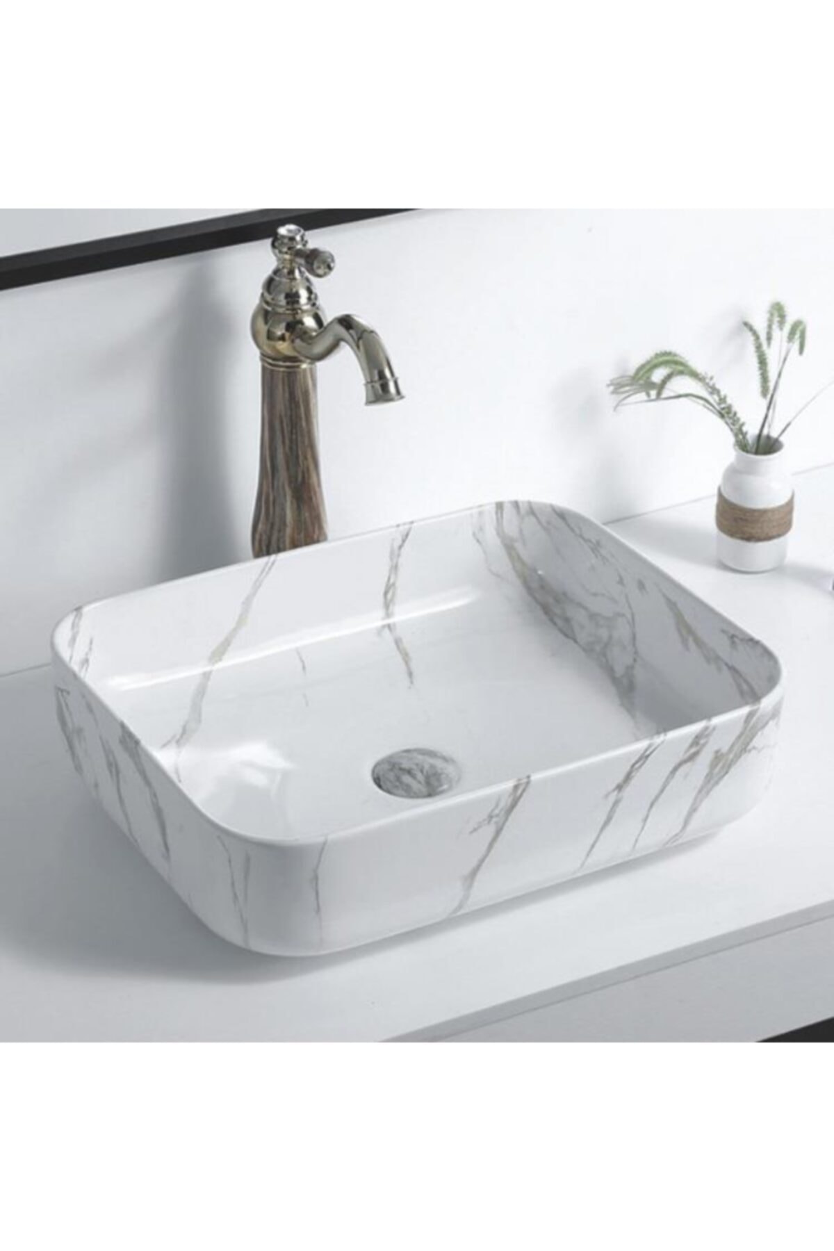Aqua & Art Mermer Desen Özel Tasarım Çanak Lavabo 8427-m46