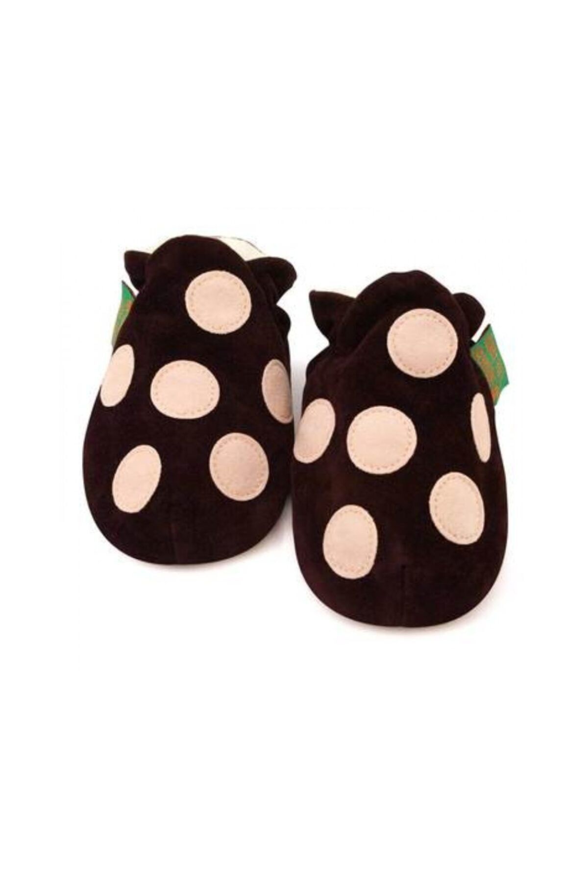 Funky Feet Choc Pink Spotty Hakiki Süet Bebek Patik