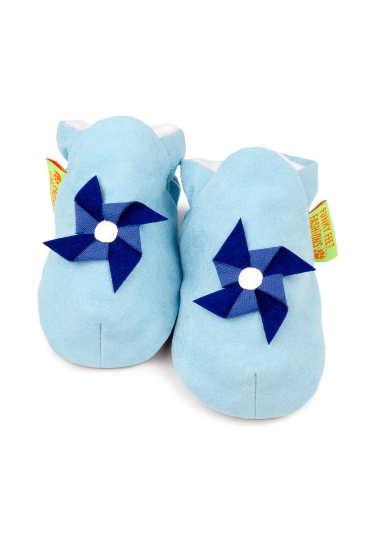 Funky Feet Pinwheel Aqua Hakiki Süet Bebek Patik