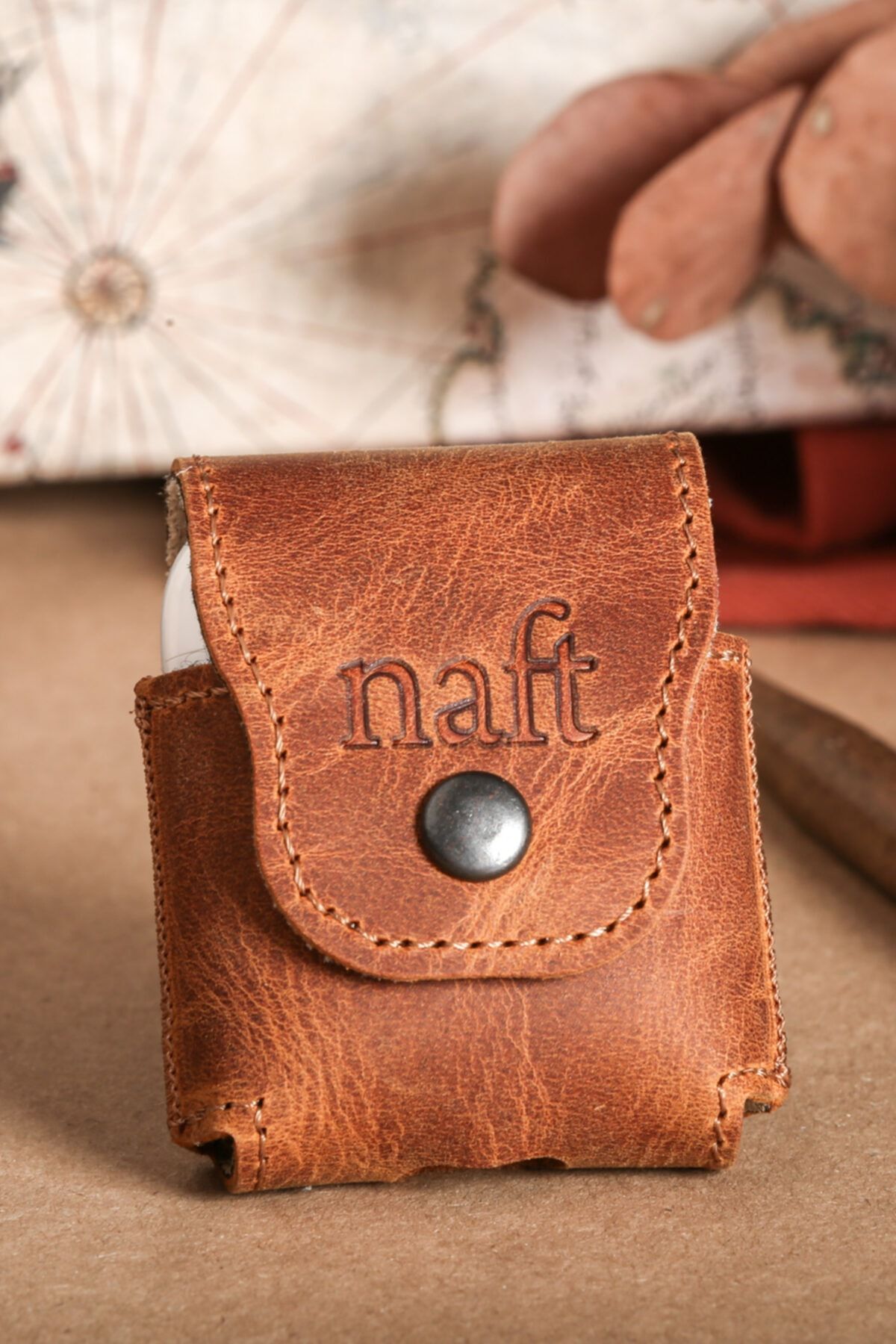 naft Çıtçıtlı Hakiki Deri Kılı ıKahverengi
