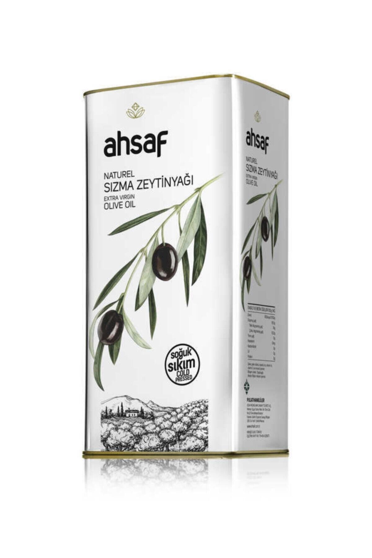 Ahsaf Soğuk Sıkım Naturel Sızma Zeytinyağı 5 Lt