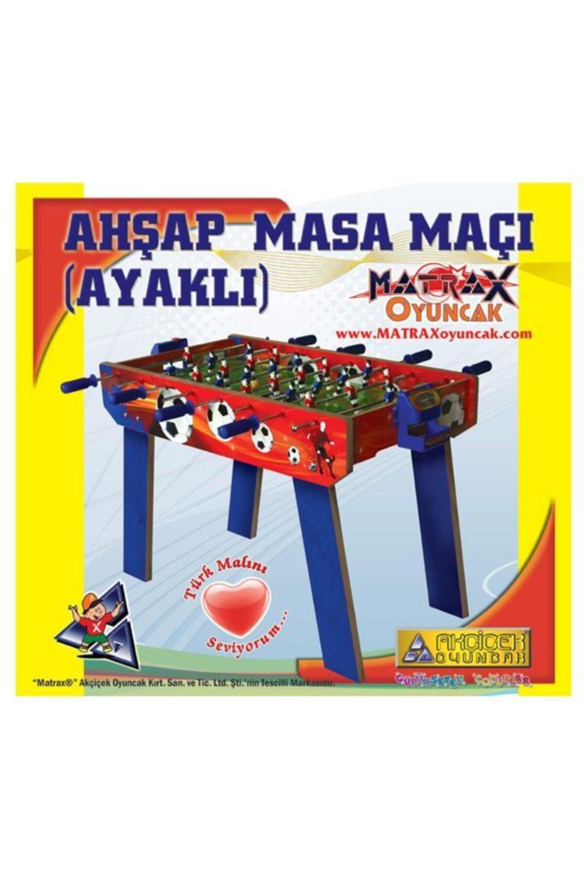 AKÇİÇEK OYUNCAK Ahşap Ayaklı Masa Maçı Langırt Bisepetim