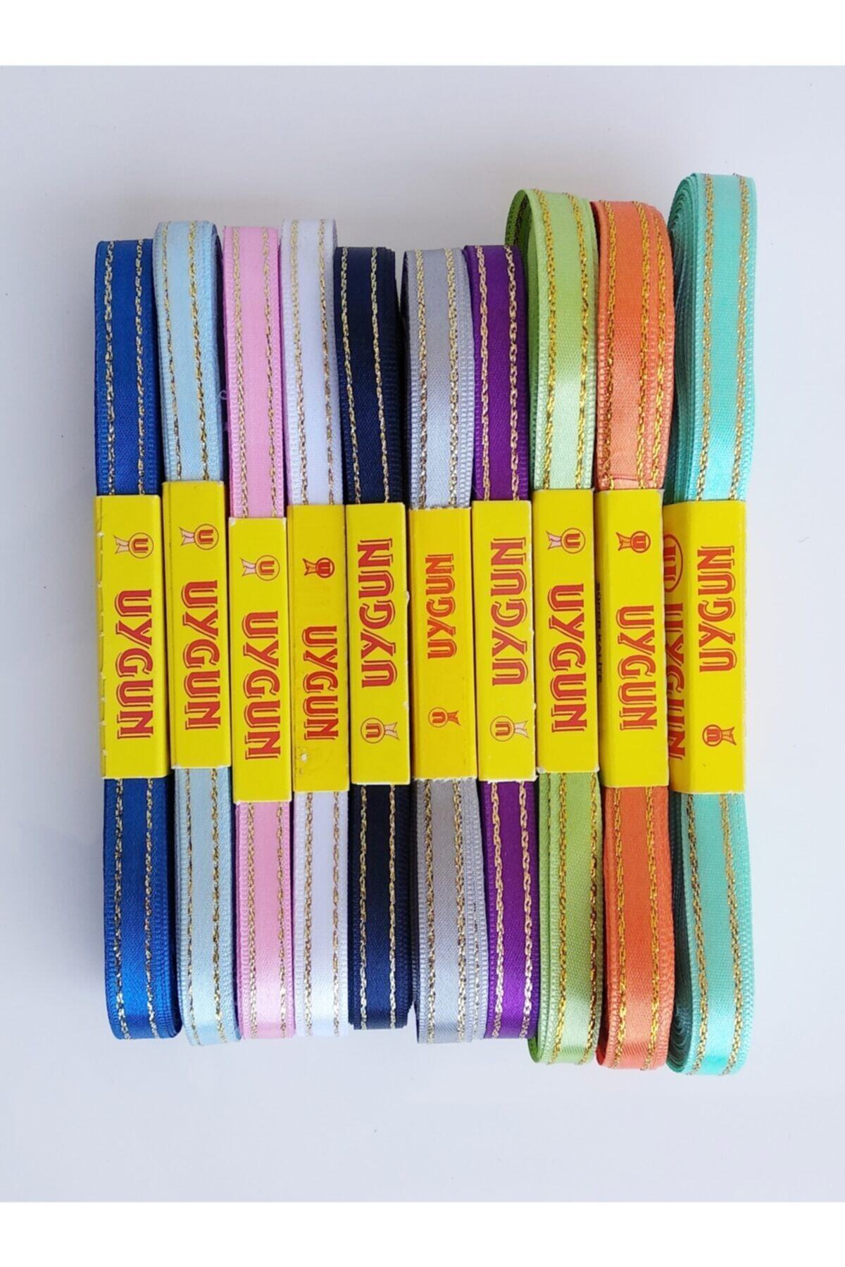 Kezban Tekstil 1 Cm Simli Saten Kurdale Karışık Renk 10 Adet Model 5