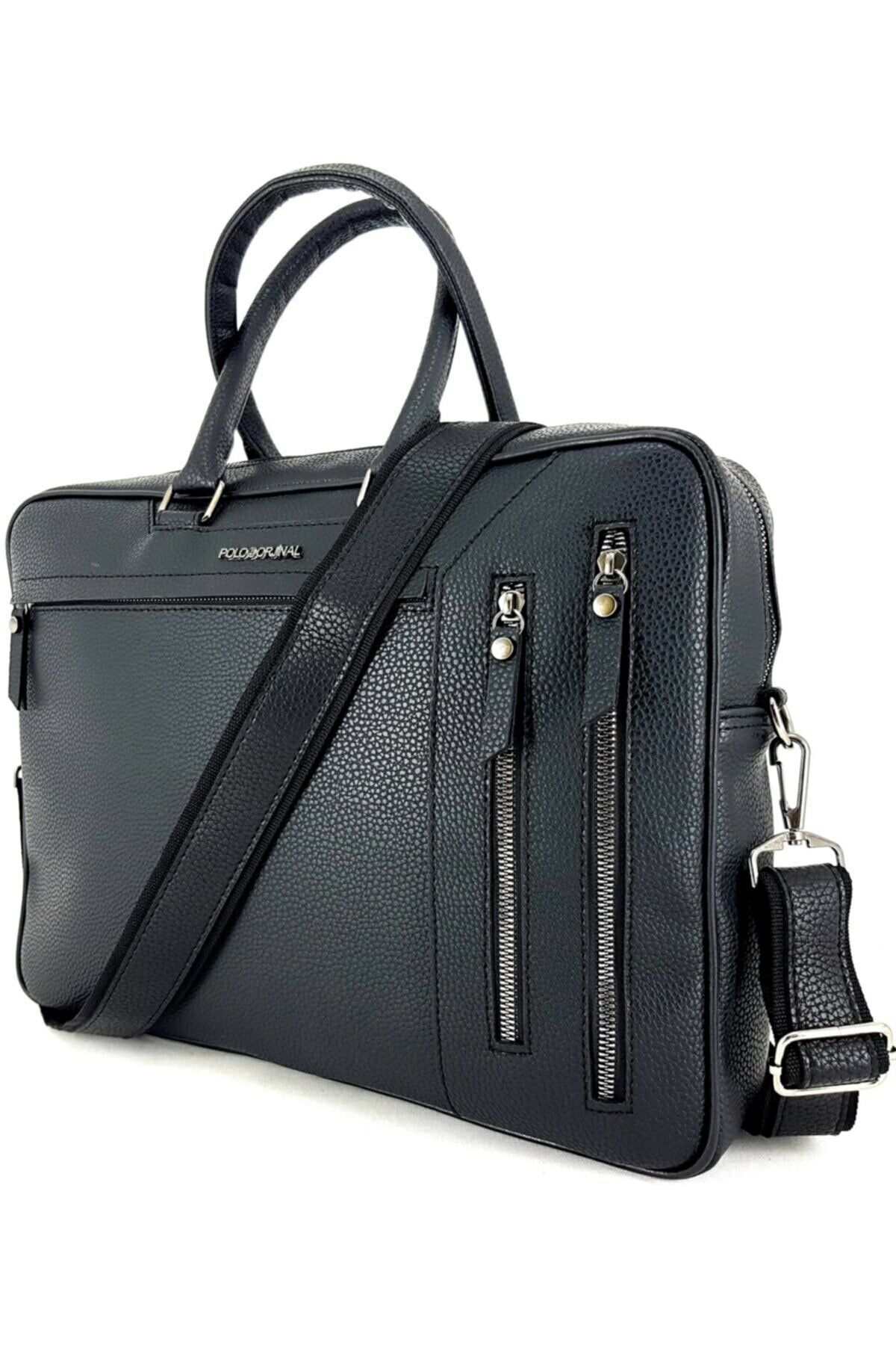 MbsBag Unisex Siyah Laptop Evrak Çantası